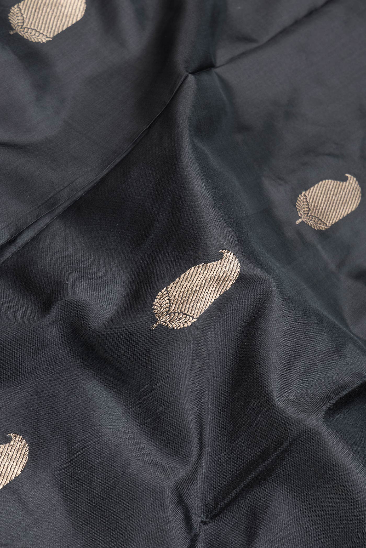 Black Banarasi Katan Silk Saree - Image 2