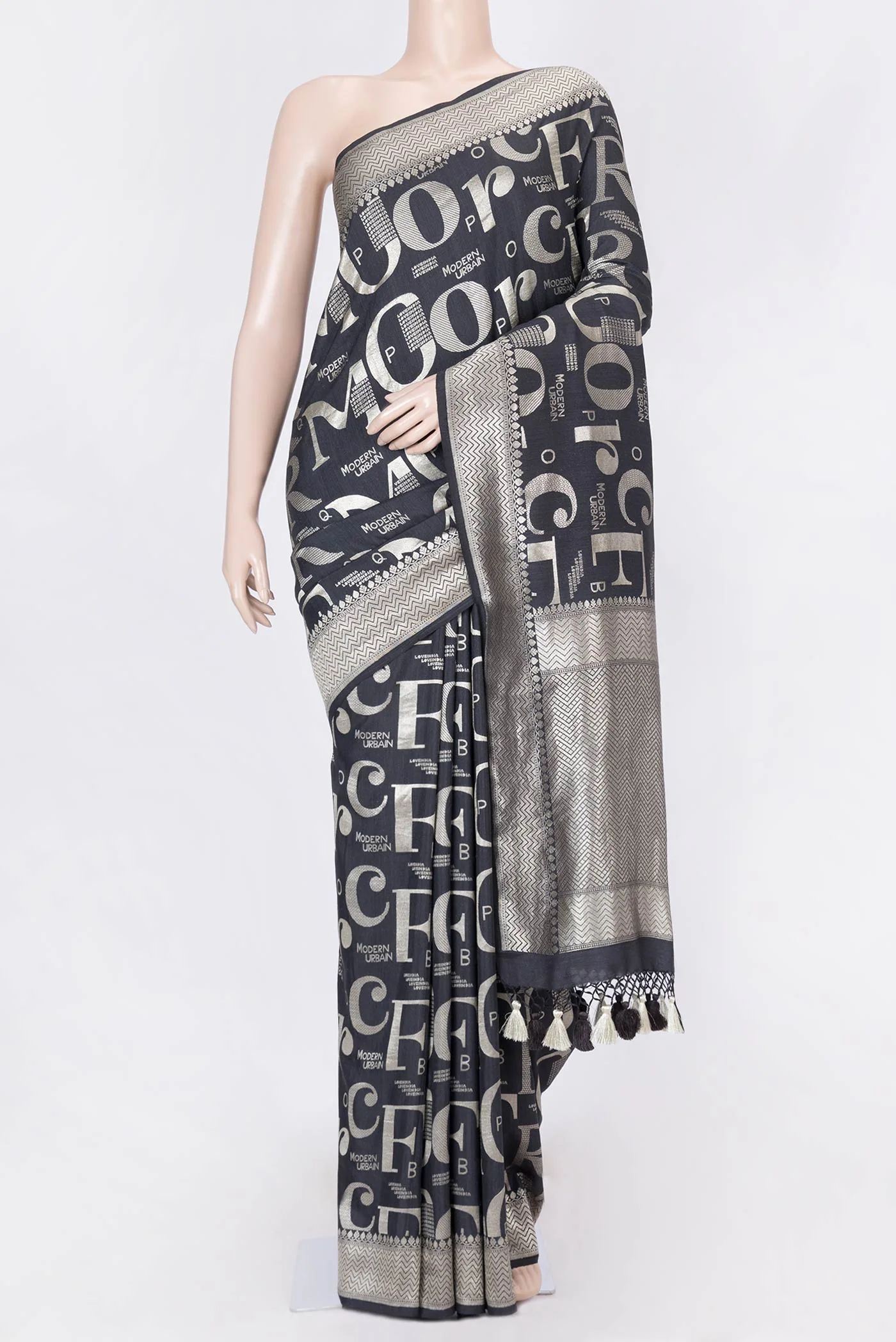 Black Dual Tone Banarasi Silk Saree