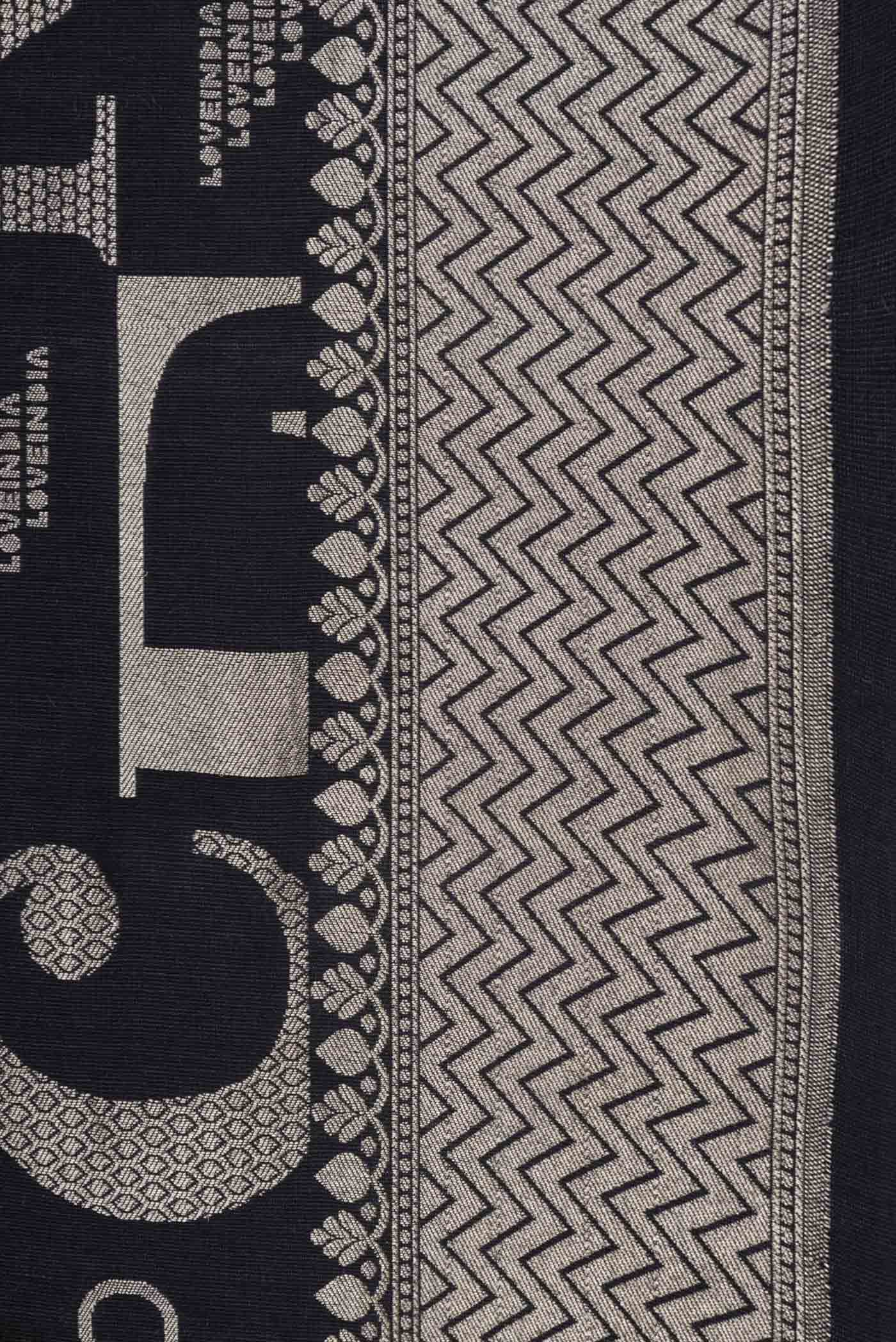 Black Dual Tone Banarasi Silk Saree - Image 3