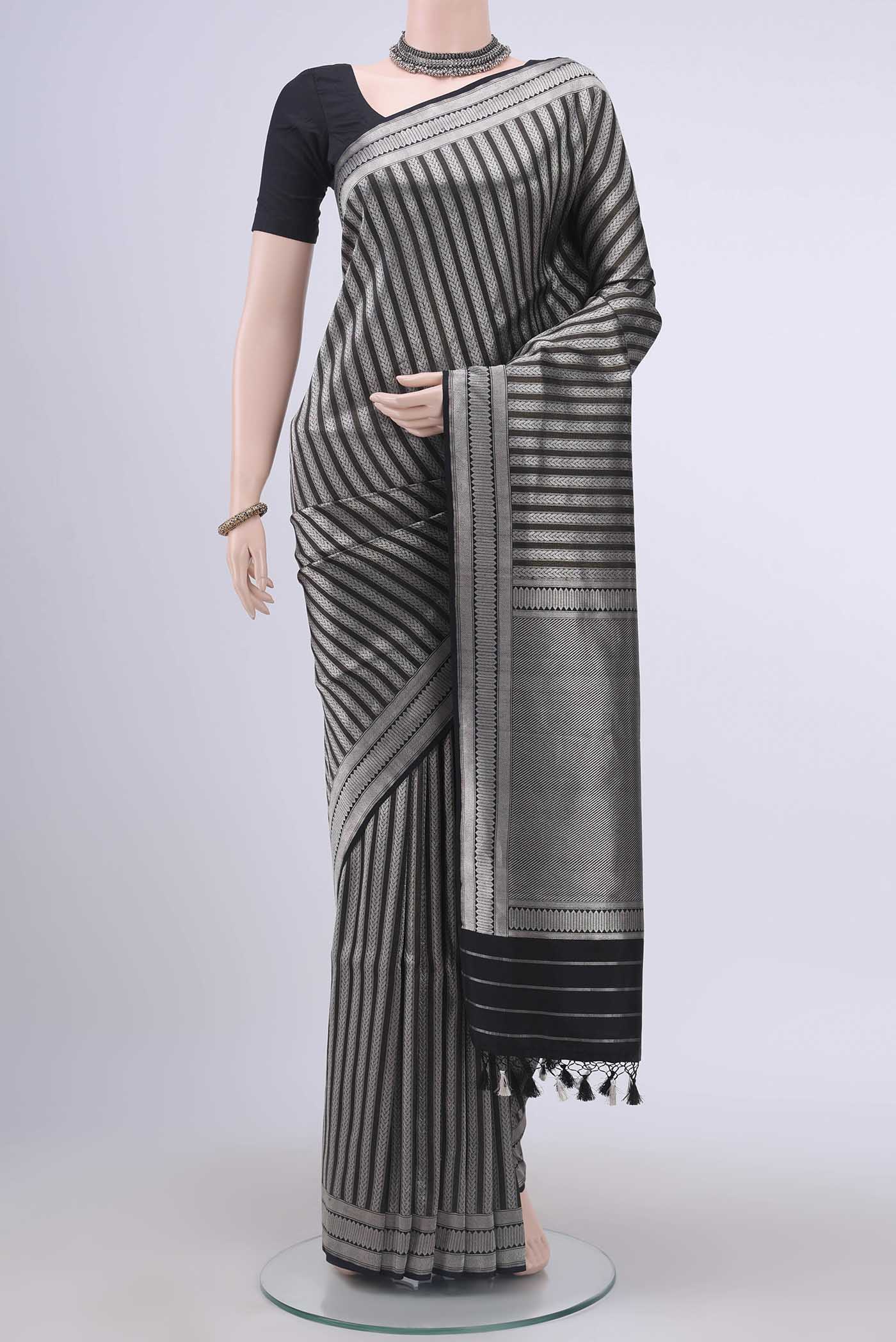 Black Dual Tone Banarasi Silk Saree