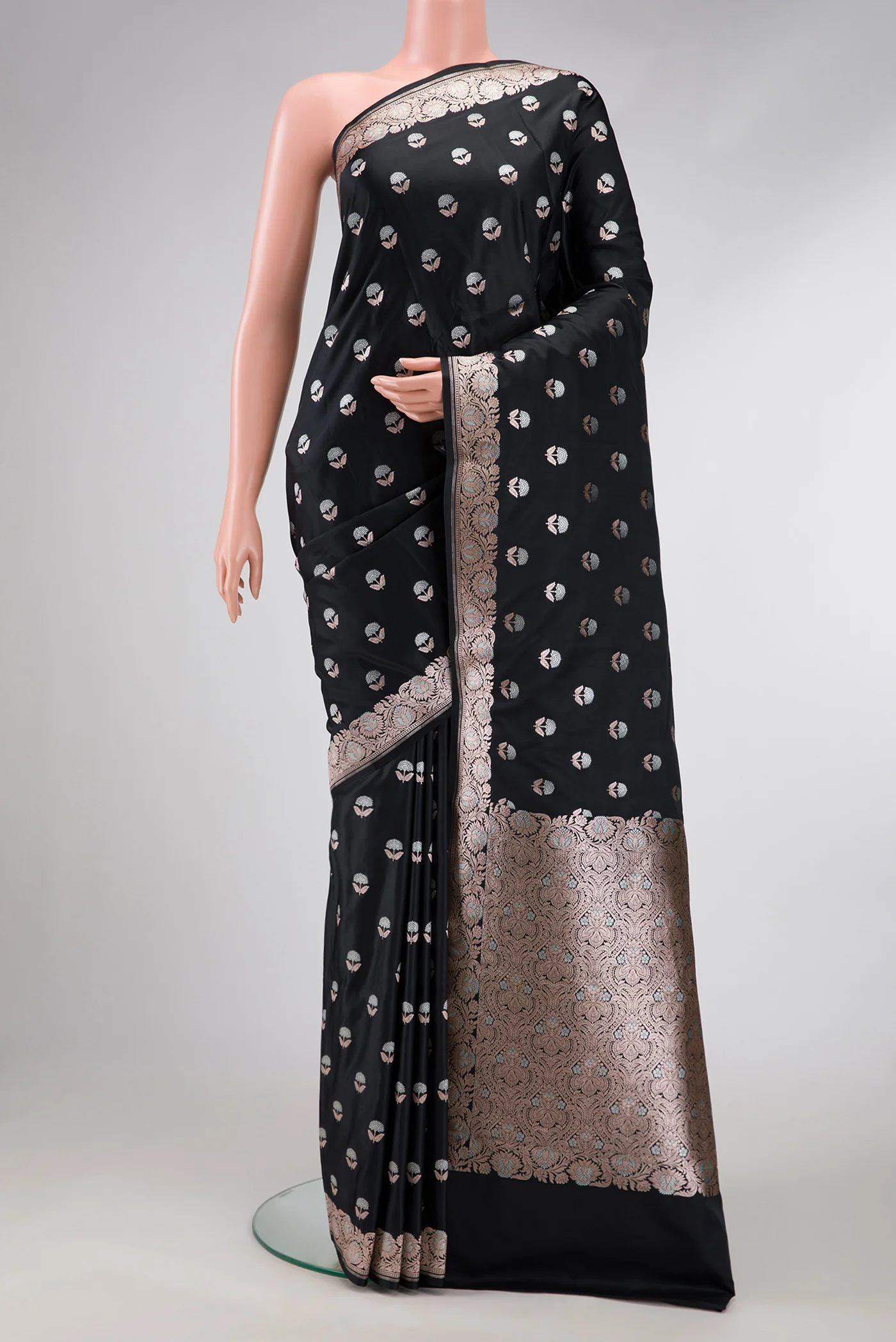 Black Blended Banarasi Silk Saree