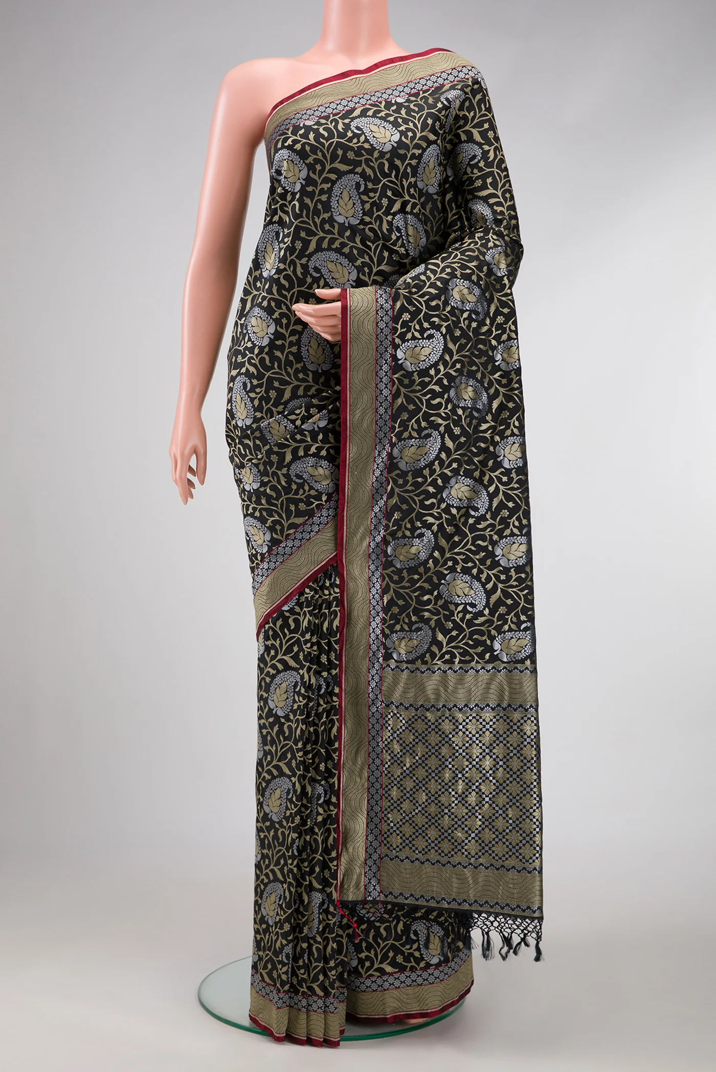 Black Blended Banarasi Silk Saree