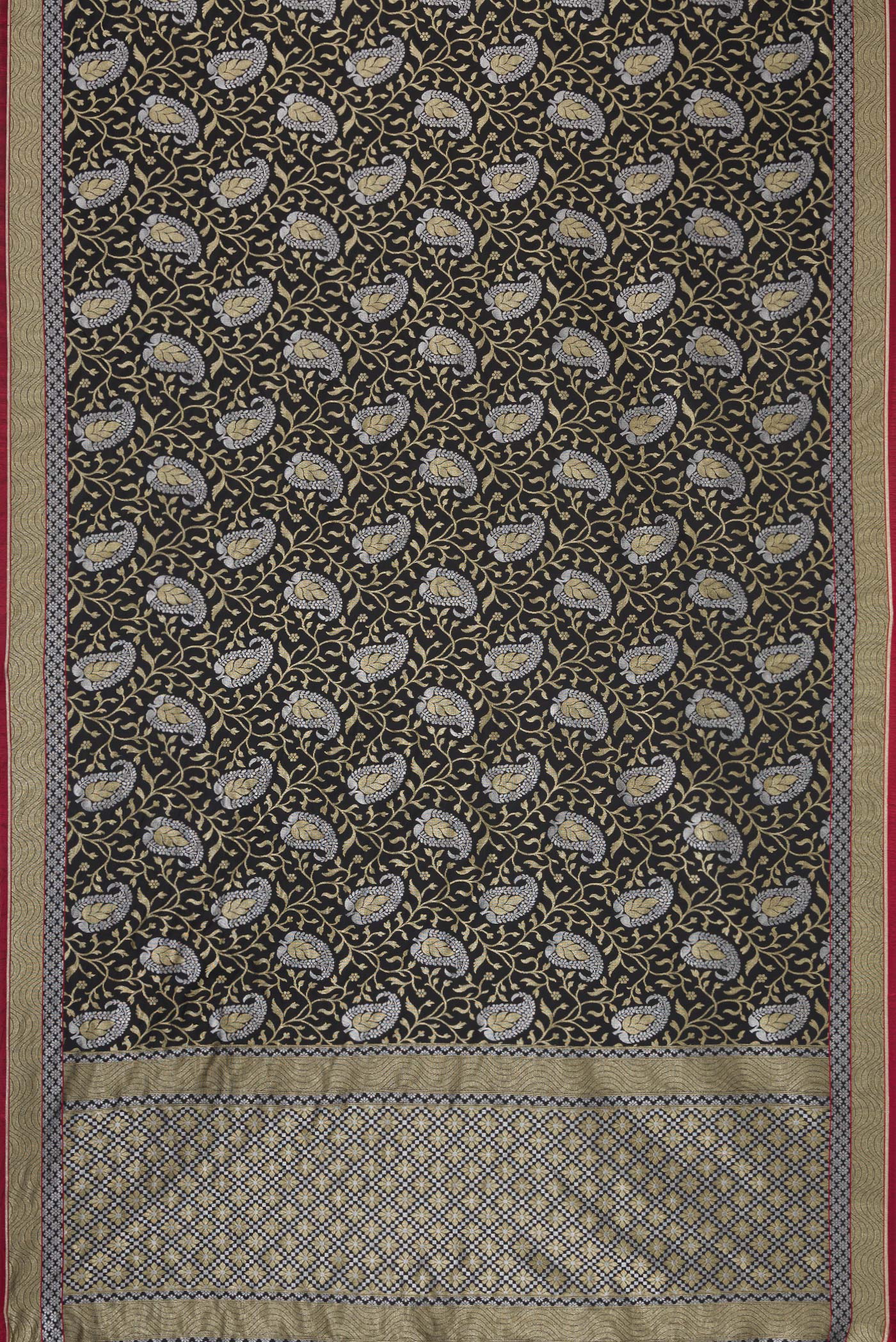Black Blended Banarasi Silk Saree - Image 3