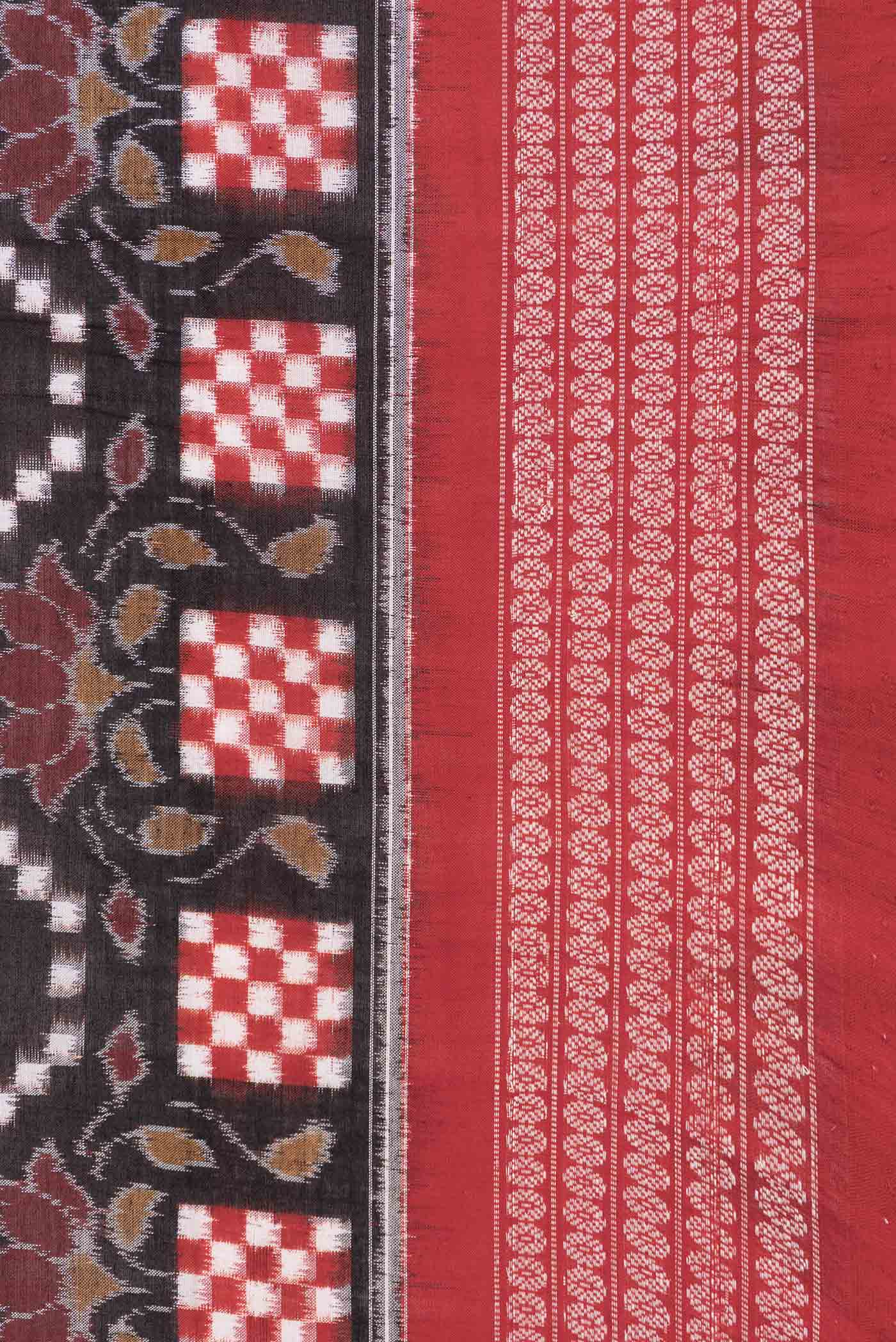 Black Dual Tone Double Ikat Saree - Image 3