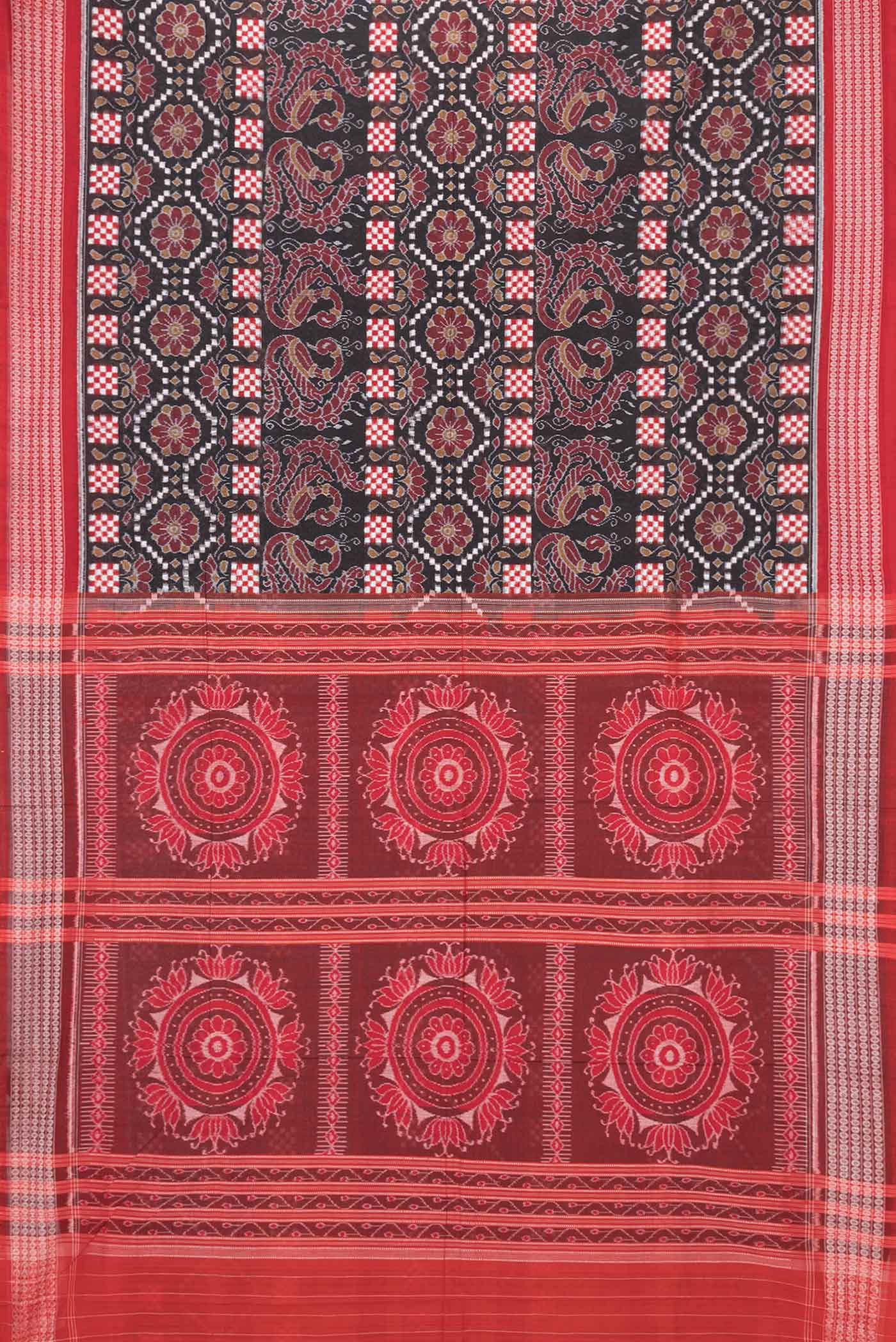 Black Dual Tone Double Ikat Saree - Image 5