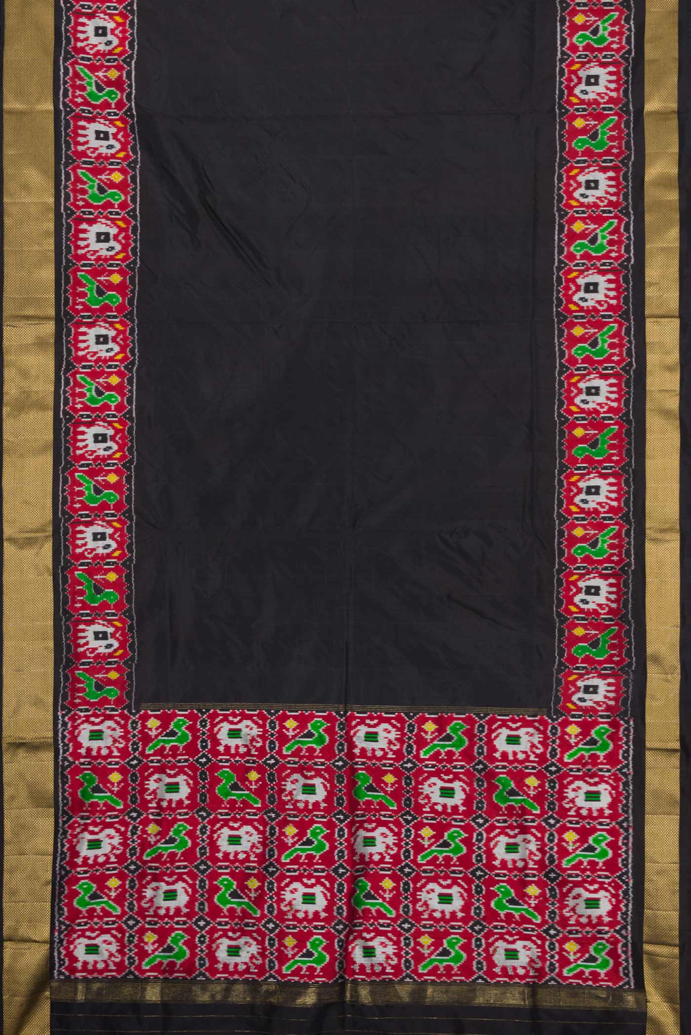 Black Pochampally Silk Saree - Image 6