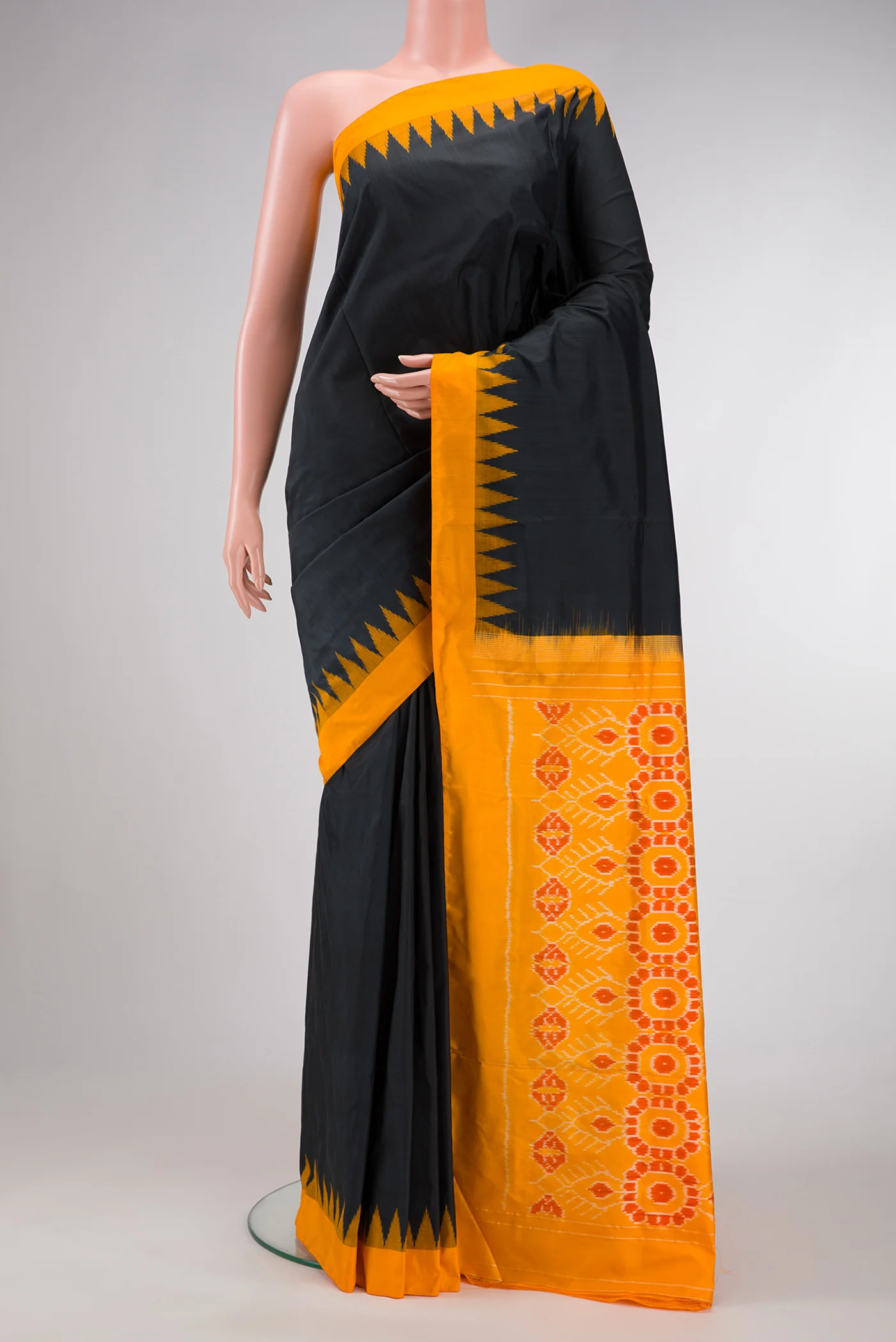 Black Pochampally Silk Saree