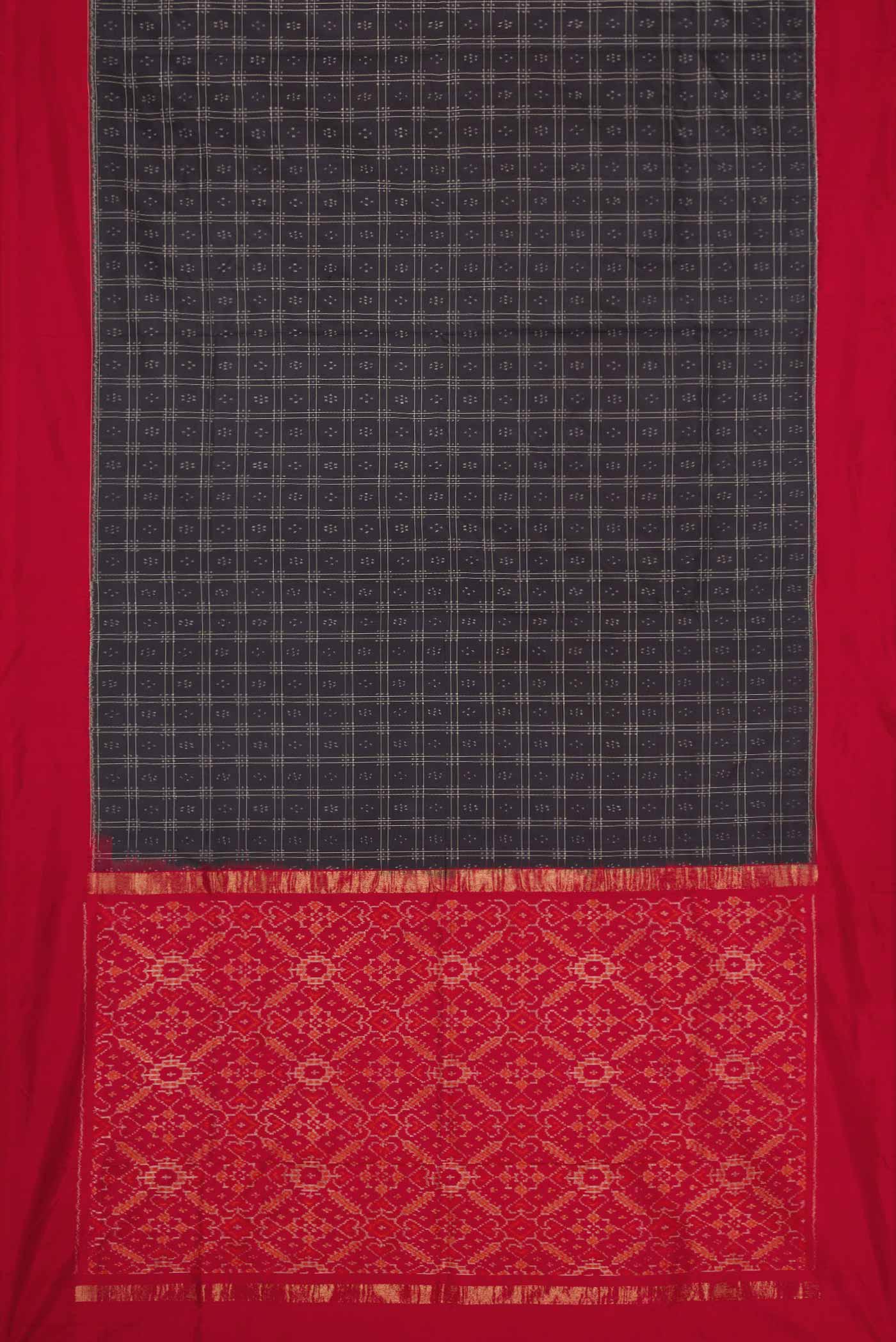 Black Dual Tone Double Ikat Saree - Image 6