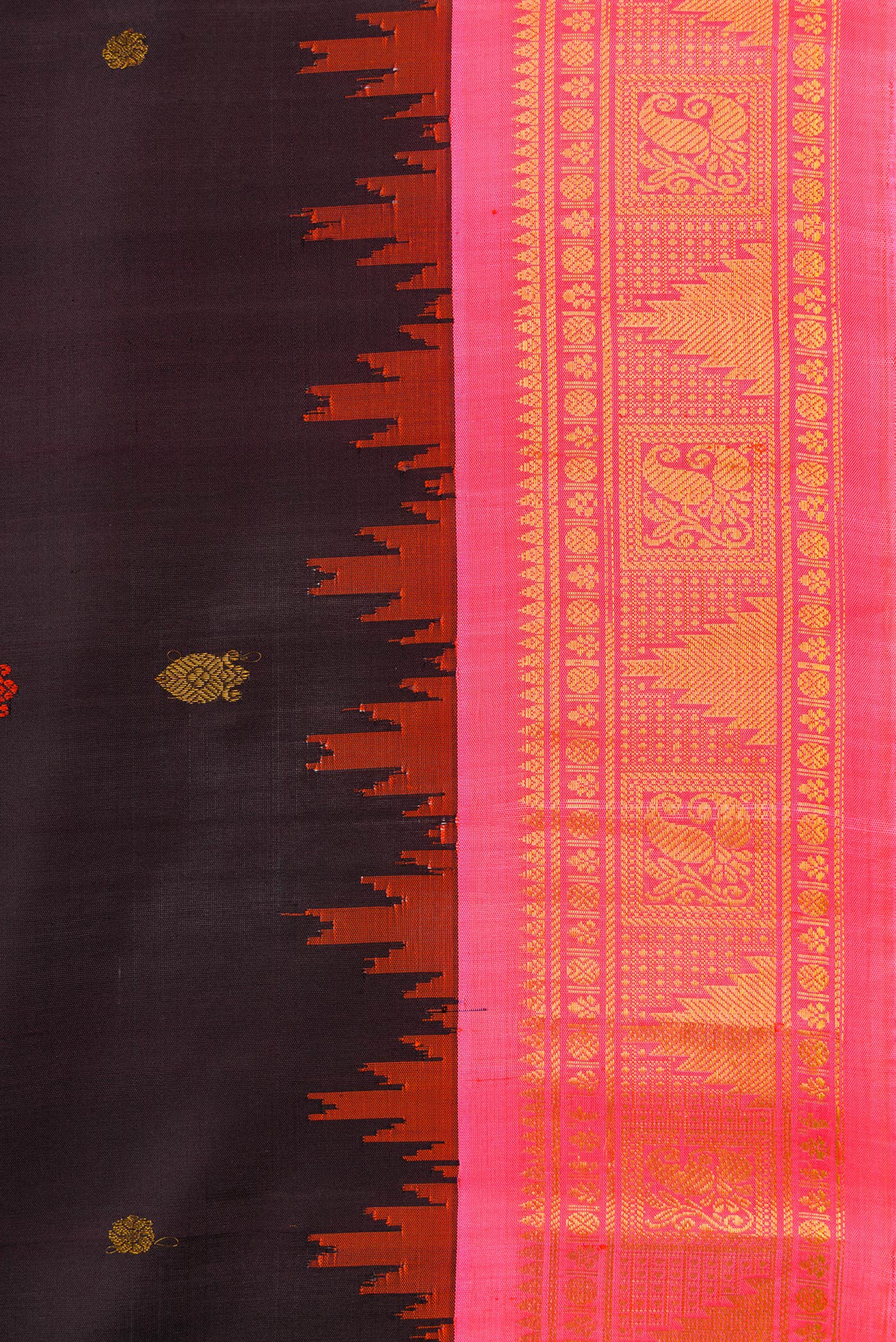 Black Gadwal Silk Saree - Image 3