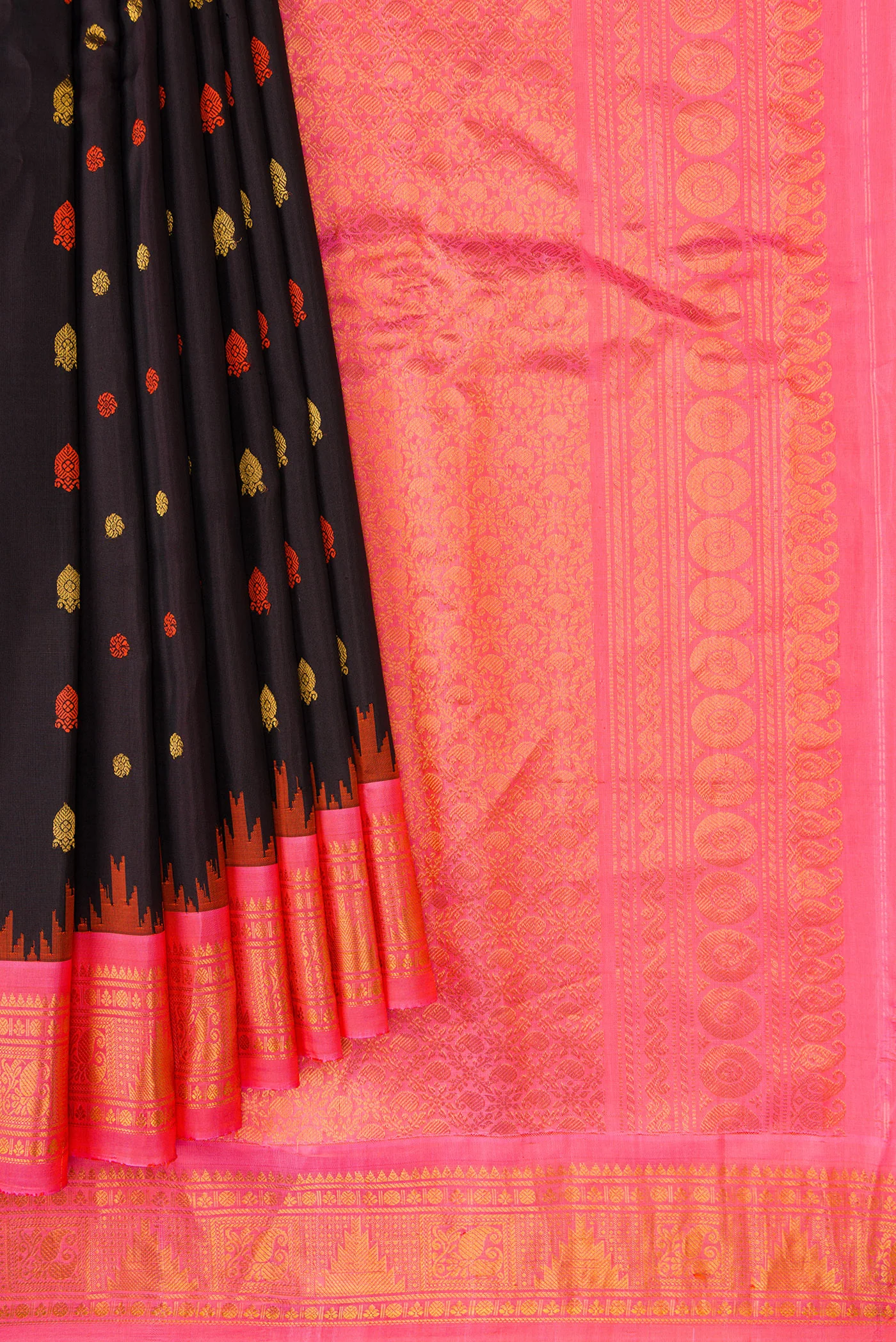 Black Gadwal Silk Saree - Image 4