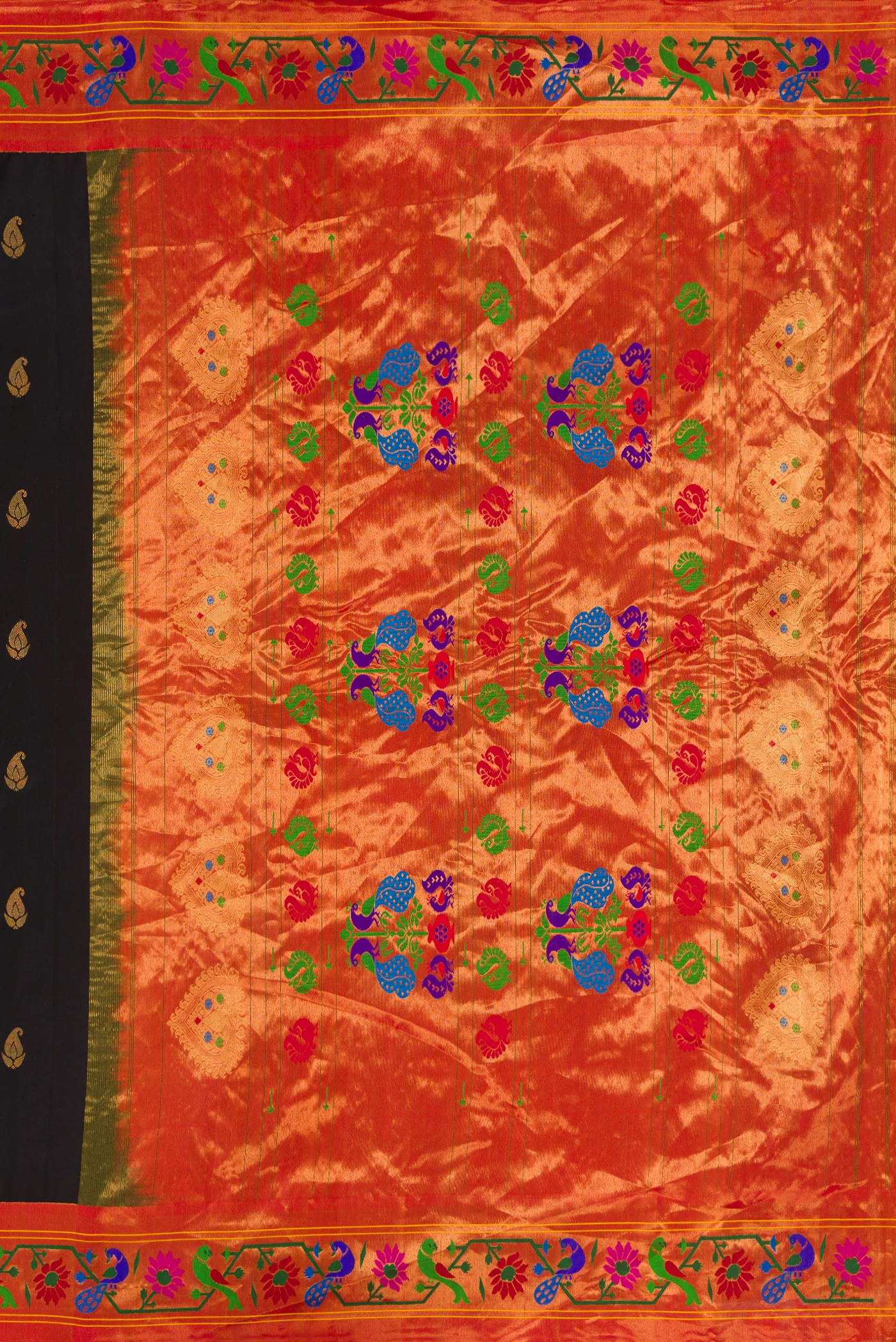 Black Gadwal Silk Saree - Image 7