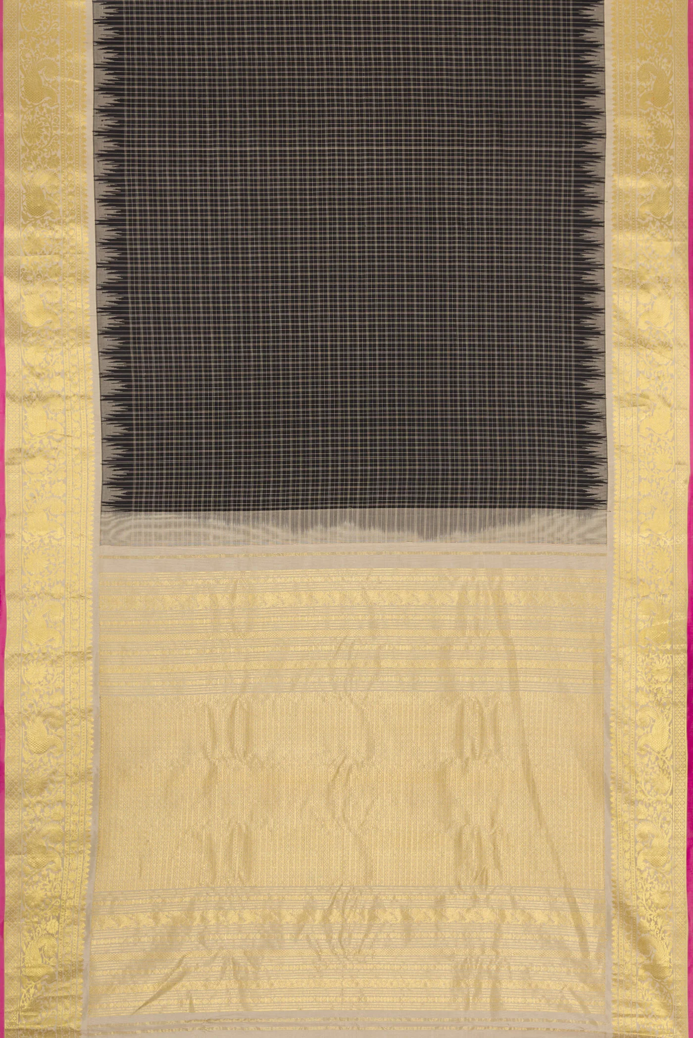 Black Gadwal Silk Saree - Image 6