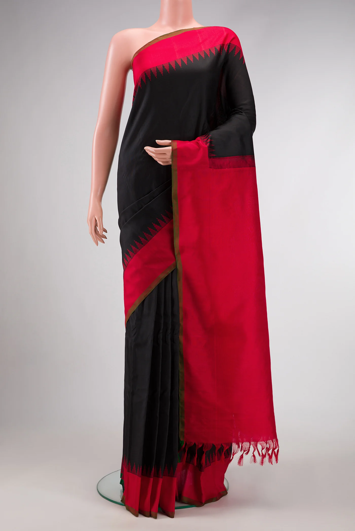 Black Gadwal Silk Saree