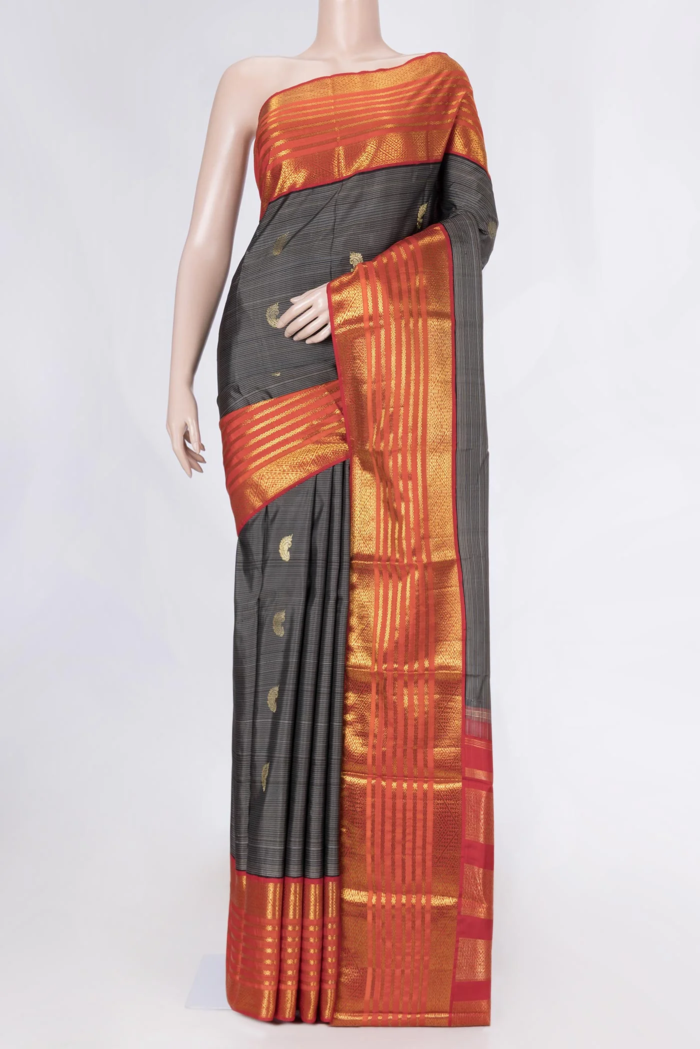 Black Dual Tone Kanjivaram Saree