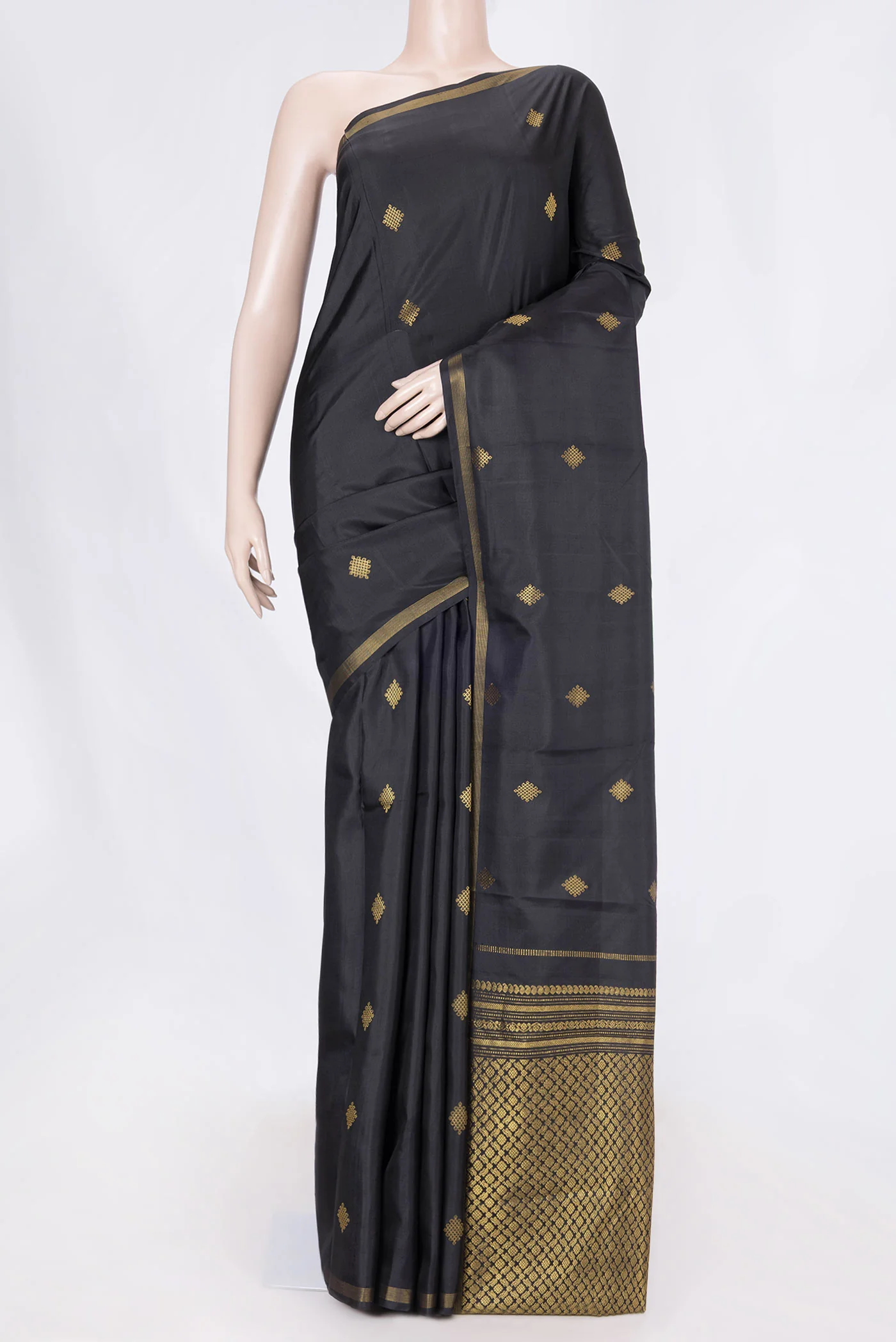 Black Dual Tone Kanchipuram Saree