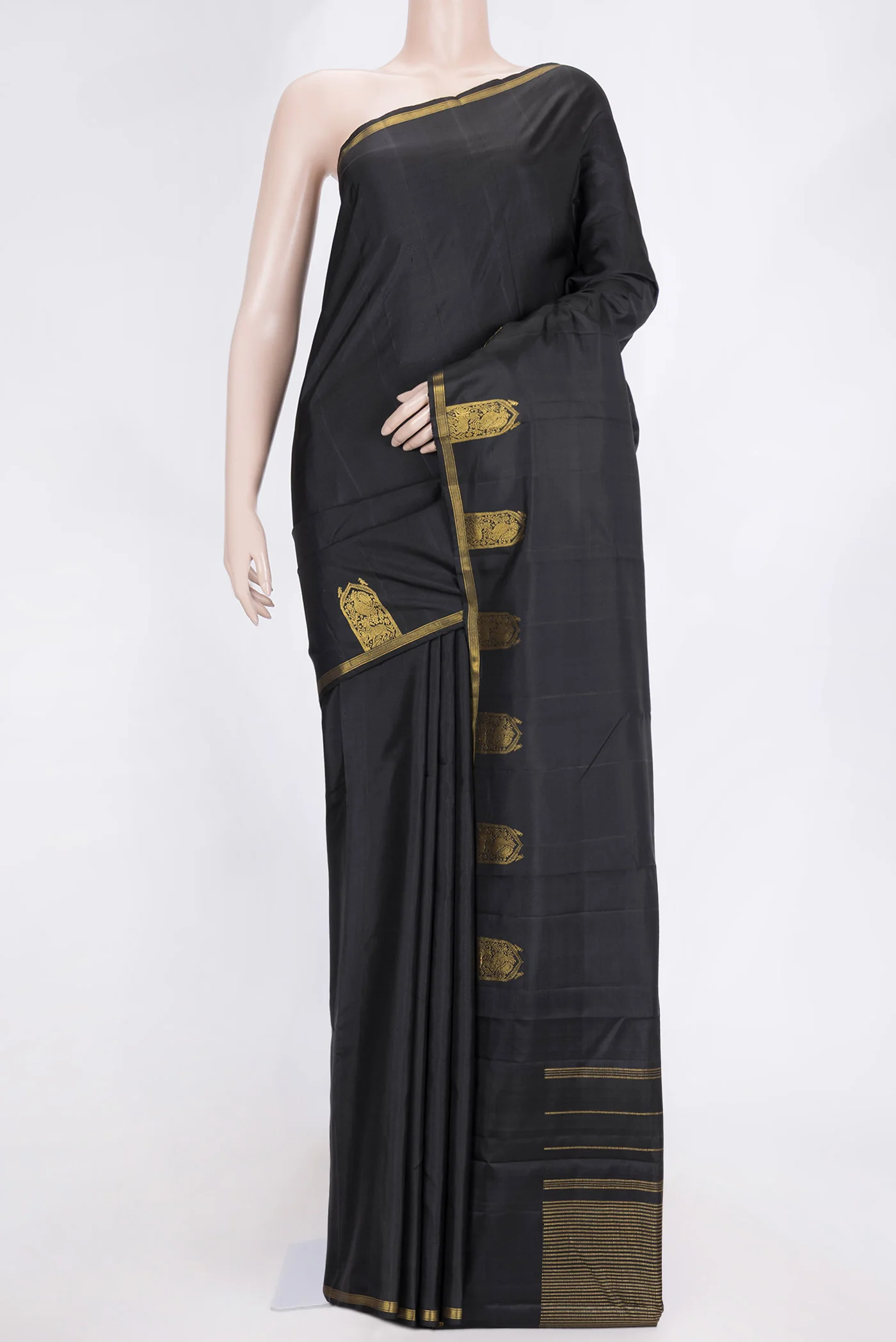 Black Dual Tone Kanchipuram Saree