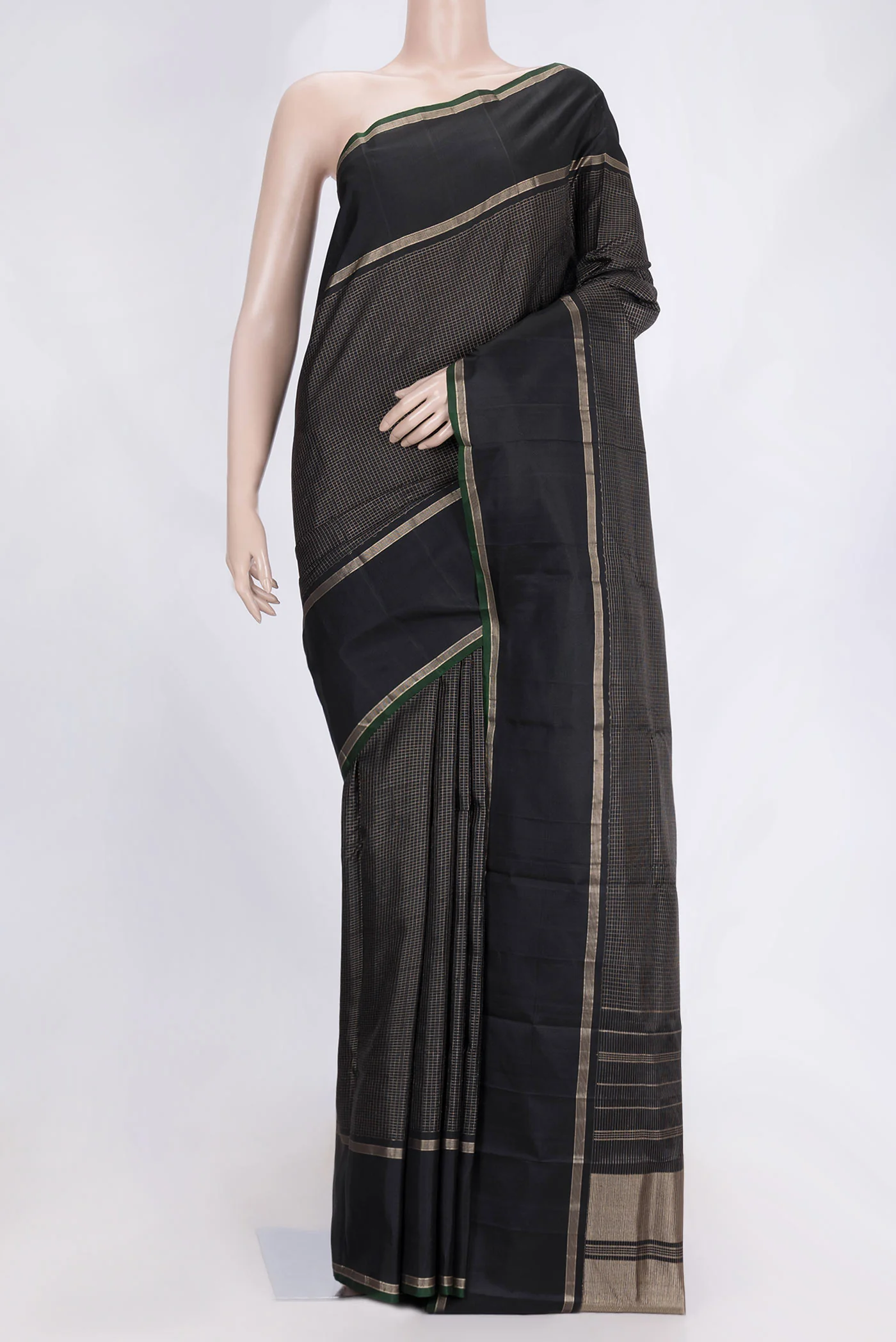 Black Dual Tone Kanchipuram Saree