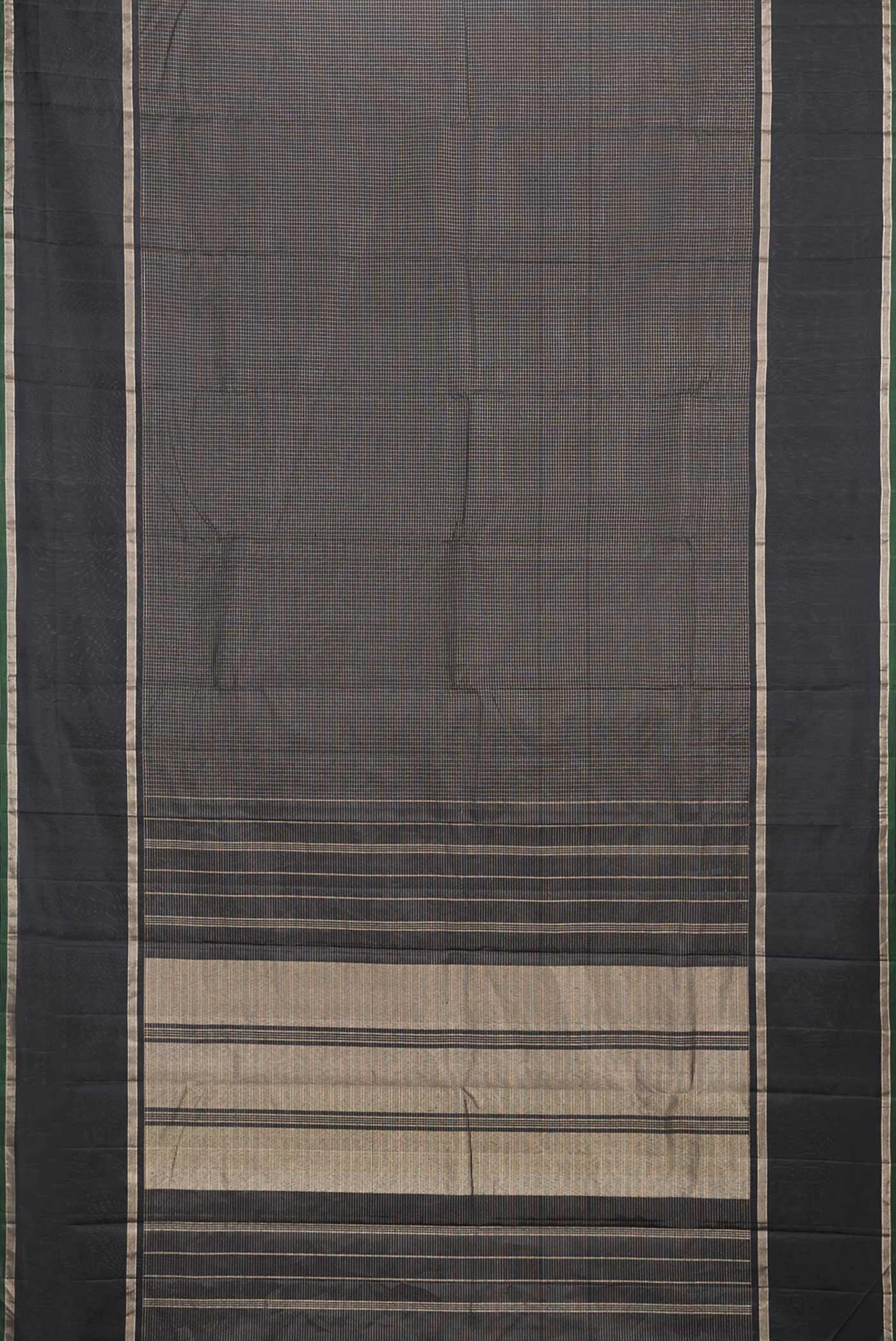 Black Dual Tone Kanchipuram Saree - Image 6