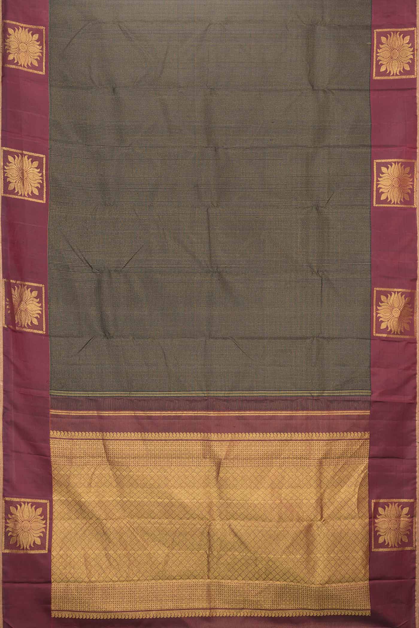 Black Dual Tone Kanjivaram Saree - Image 6