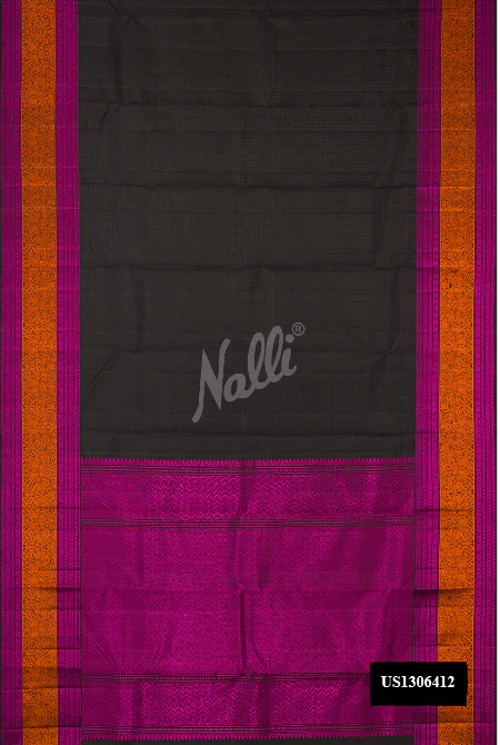 Black Dual Tone Kanchipuram Silk Saree