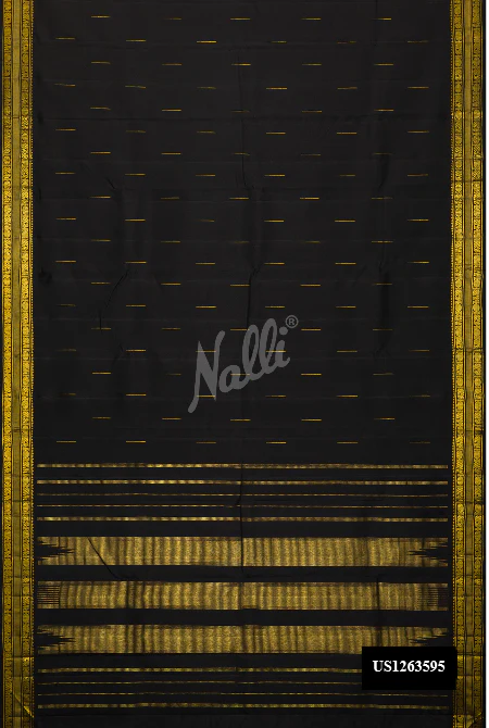 Black Dual Tone Kanchipuram Silk Saree
