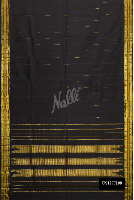 Black Dual Tone Kanchipuram Silk Saree