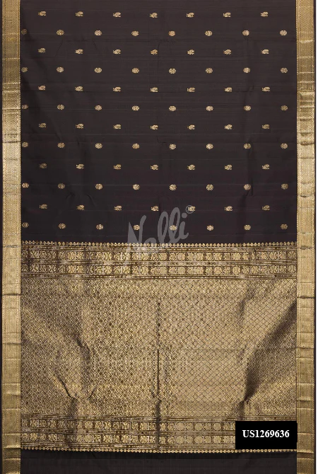 Black Dual Tone Kanchipuram Silk Saree