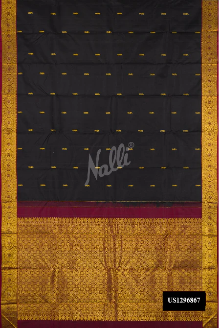 Black Dual Tone Kanchipuram Silk Saree