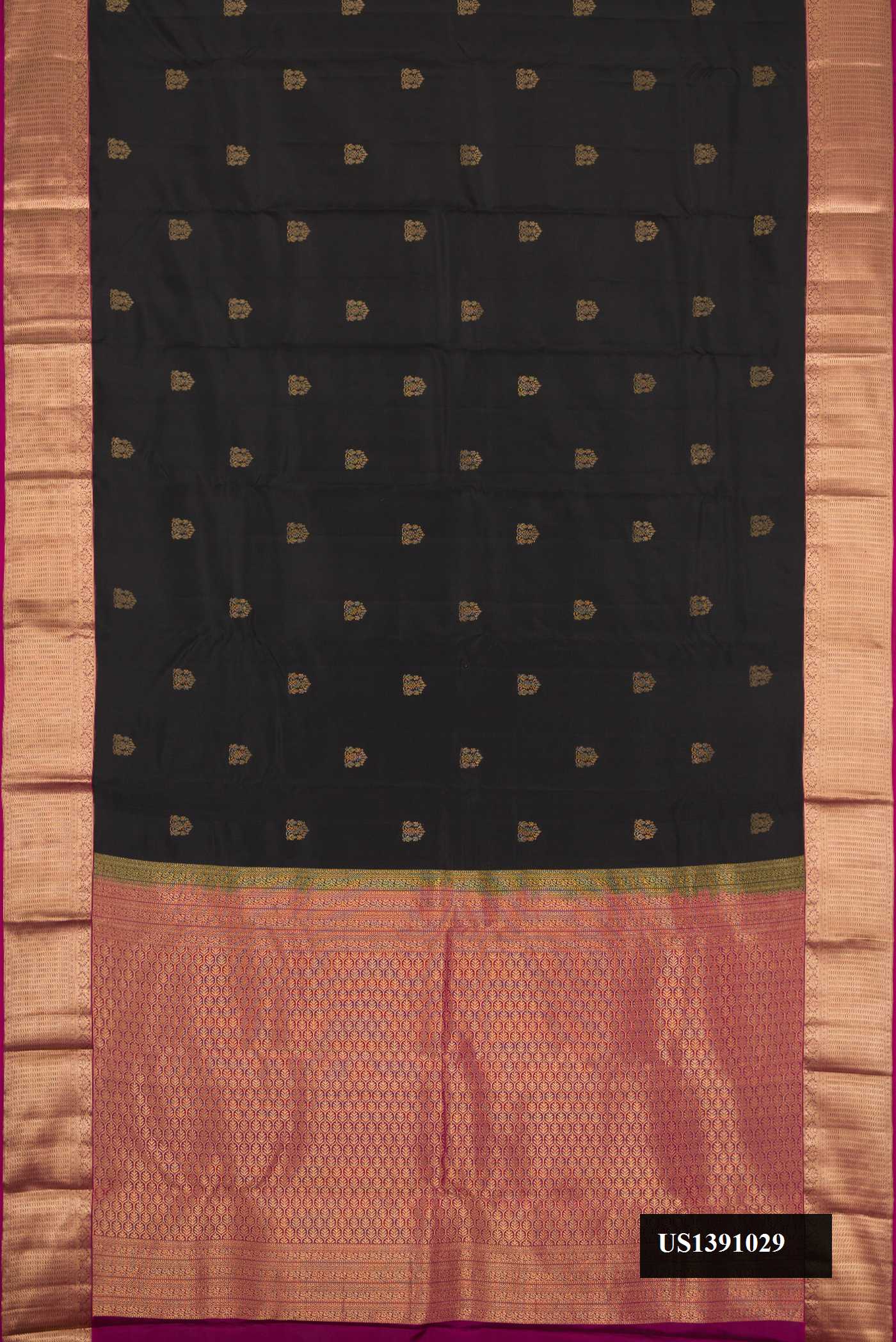 Black Dual Tone Kanchipuram Silk Saree