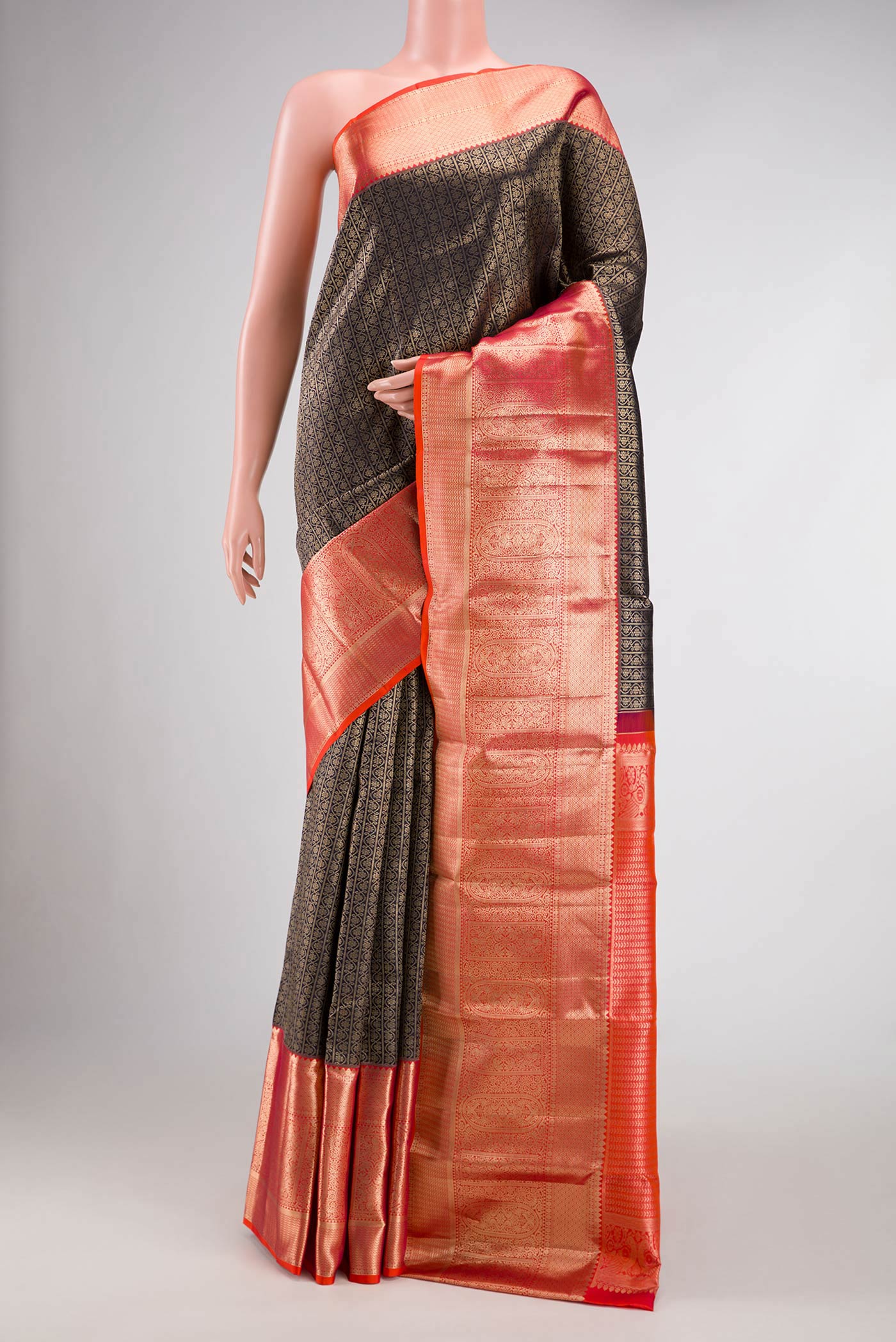 Black Kanchipuram Silk Saree