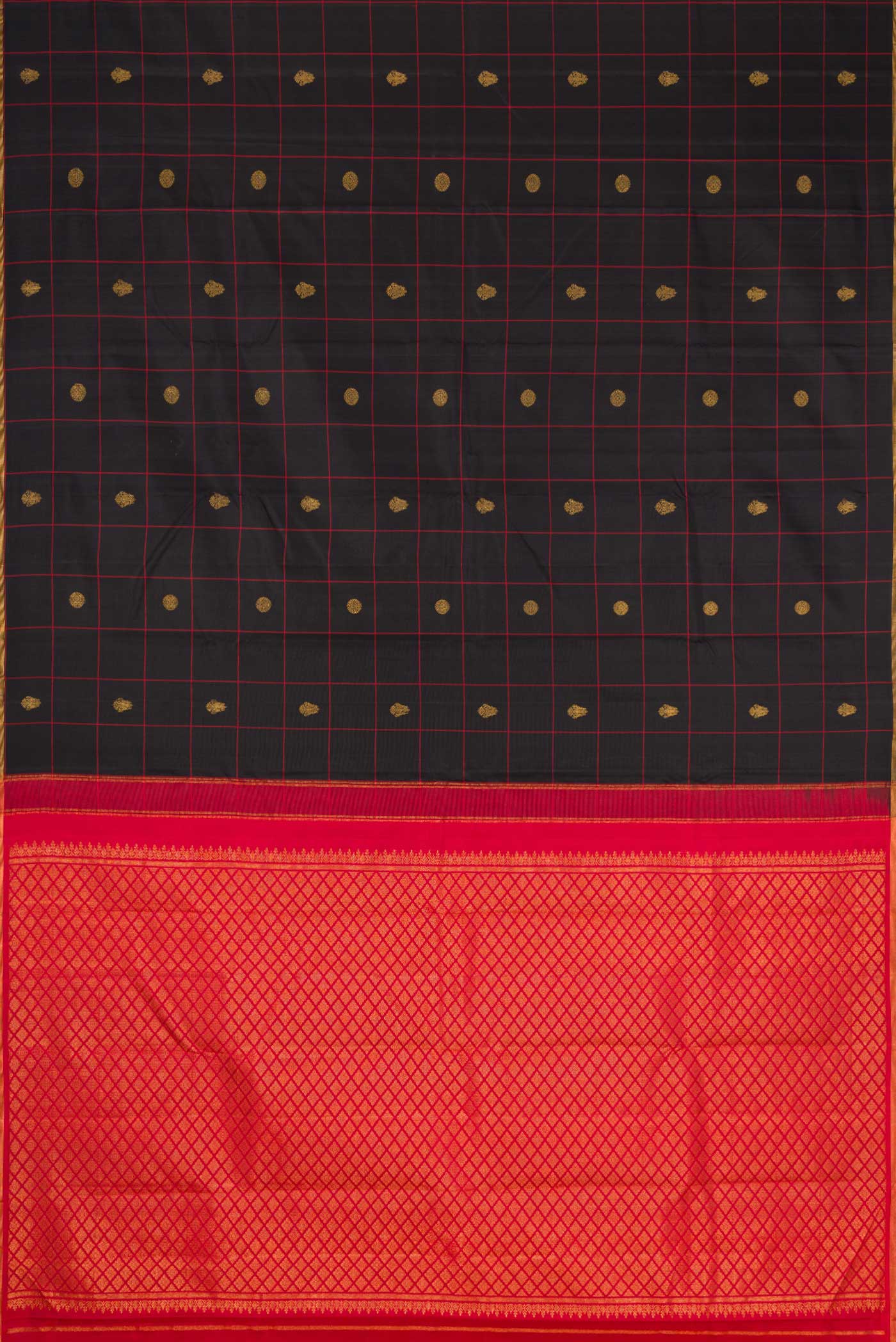 Black Kanchipuram Silk Saree - Image 6