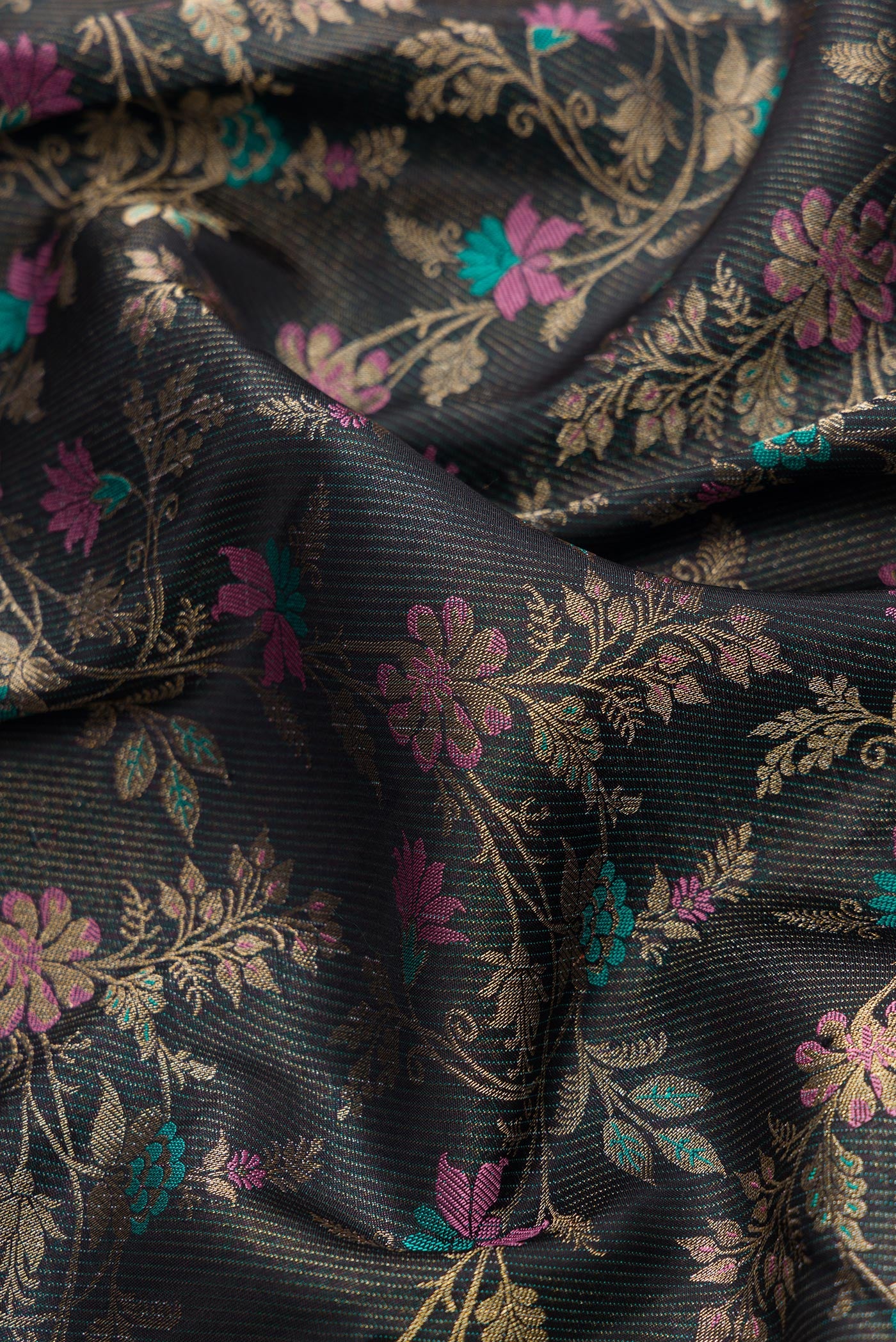 Black Kanchipuram Silk Saree - Image 2