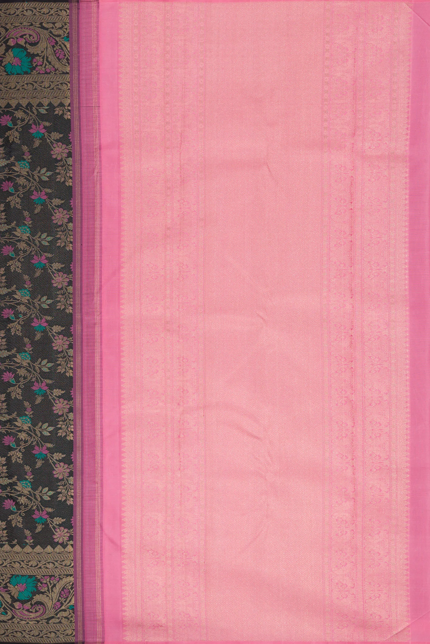 Black Kanchipuram Silk Saree - Image 7