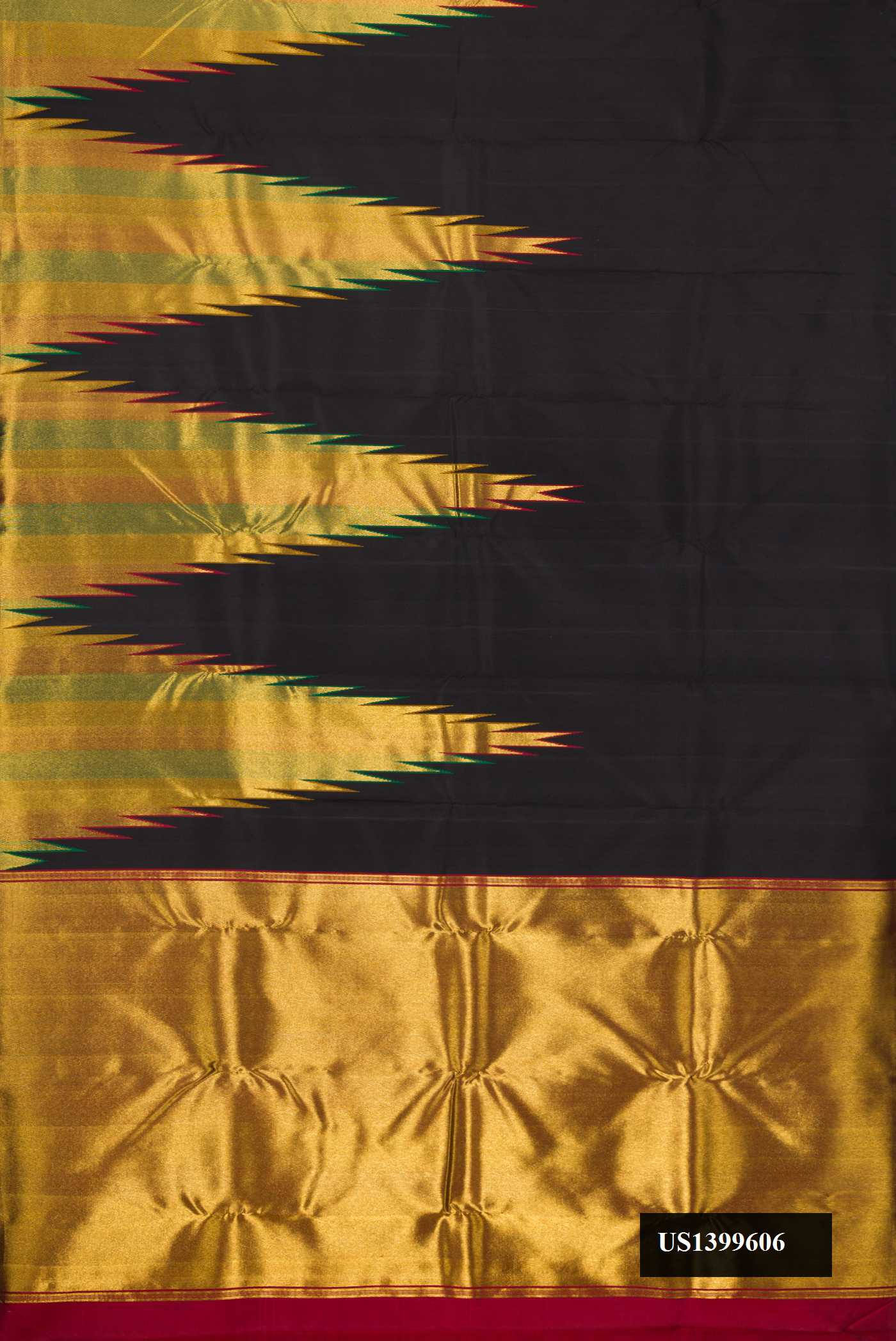 Black Dual Tone Kanchipuram Silk Saree