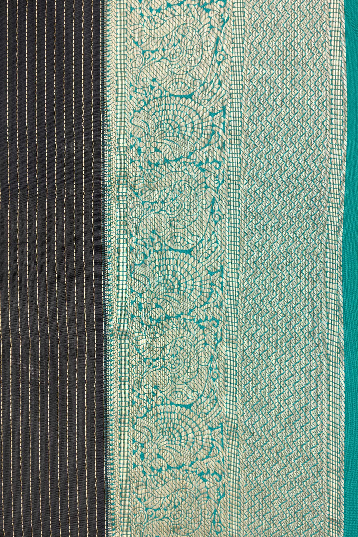 Black Kanchipuram Silk Saree - Image 3