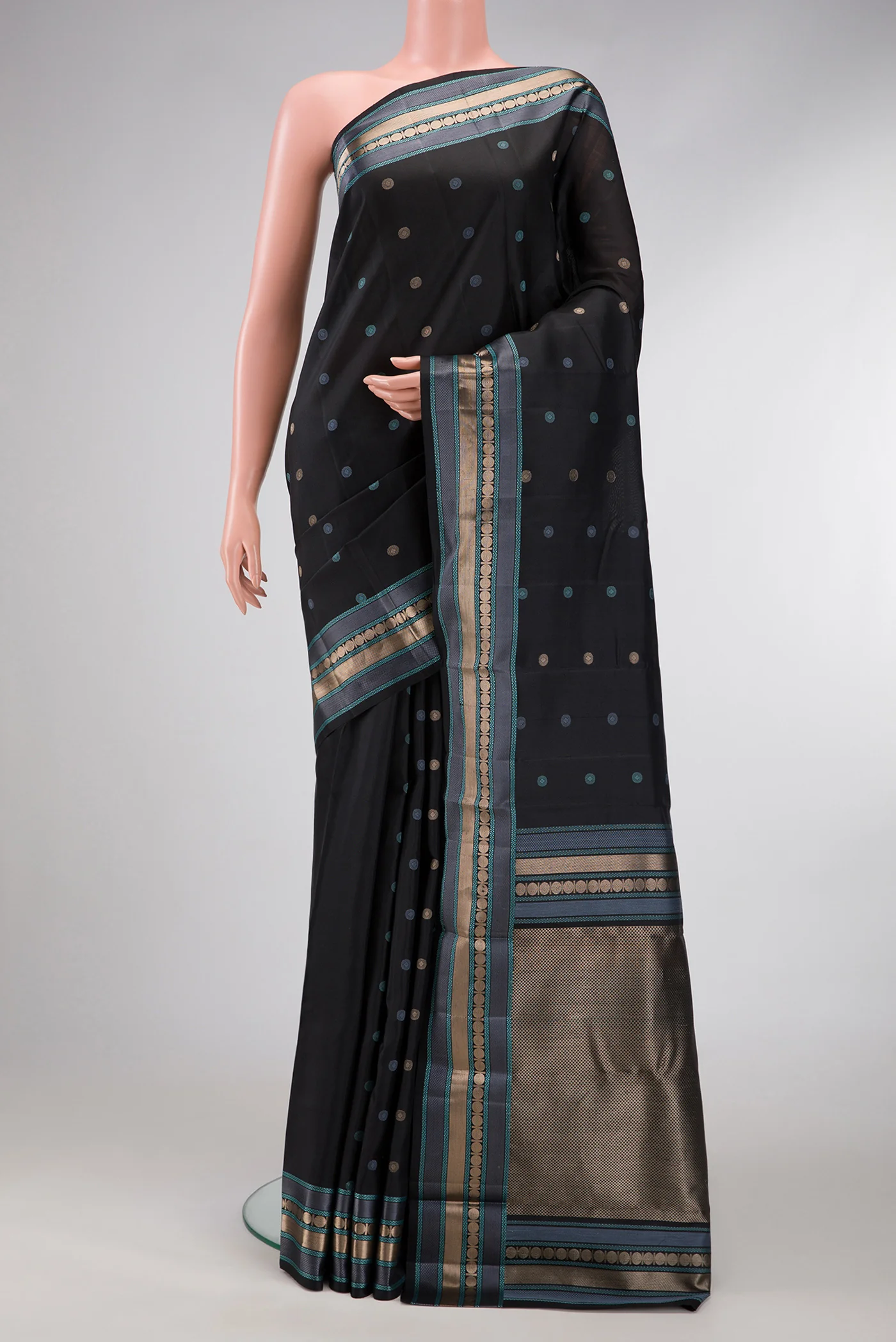 Black Kanchipuram Silk Saree