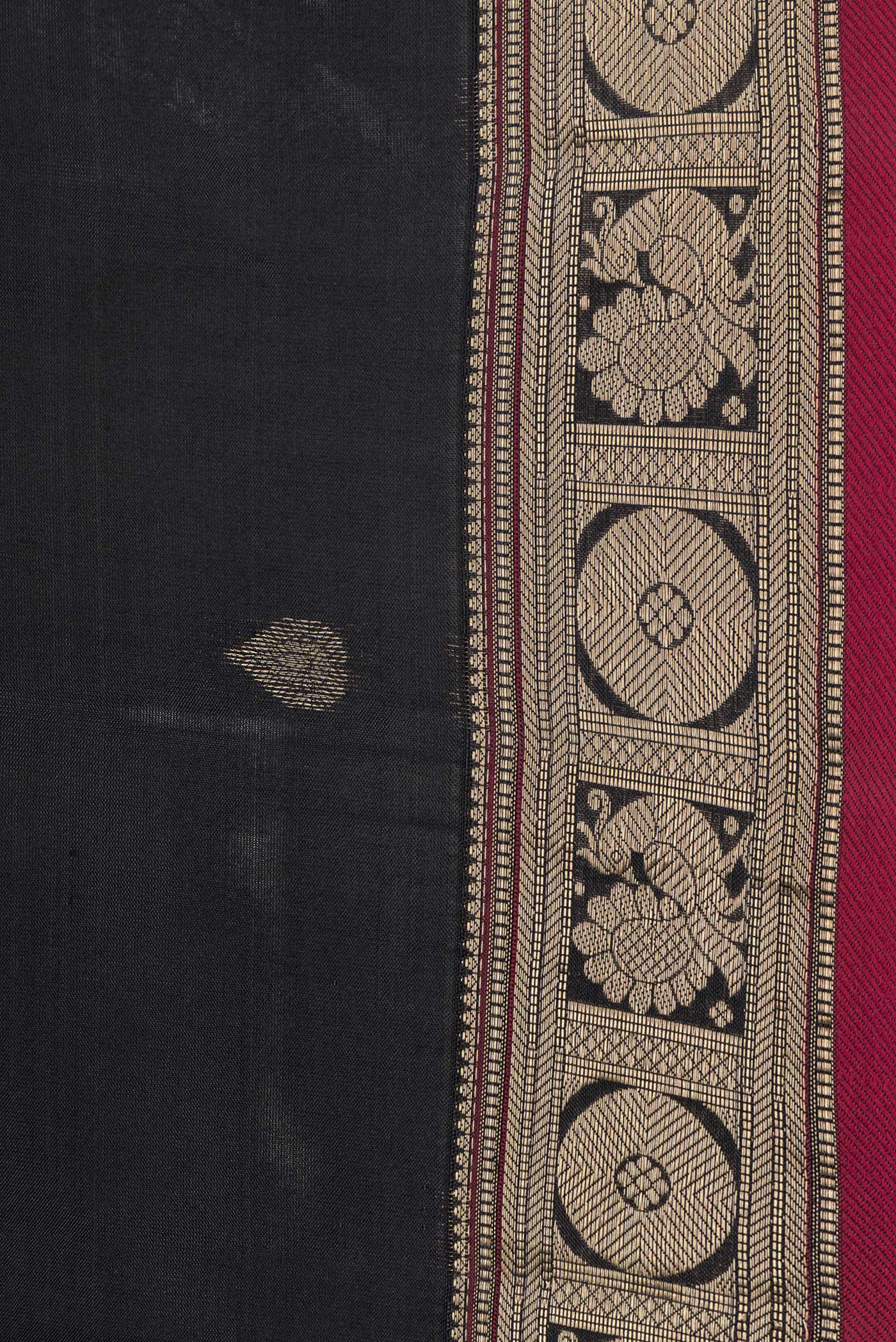 Black Kanchipuram Silk Saree - Image 3