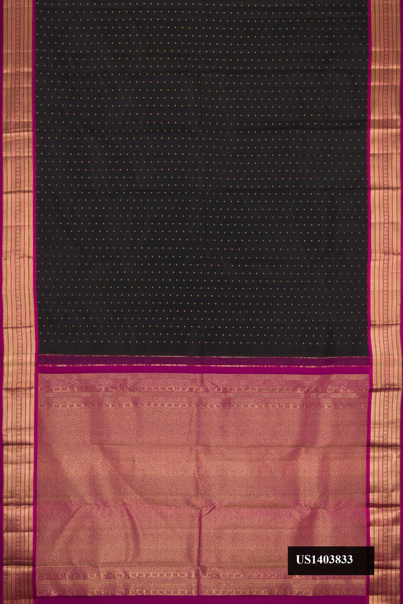 Black Dual Tone Kanchipuram Silk Saree
