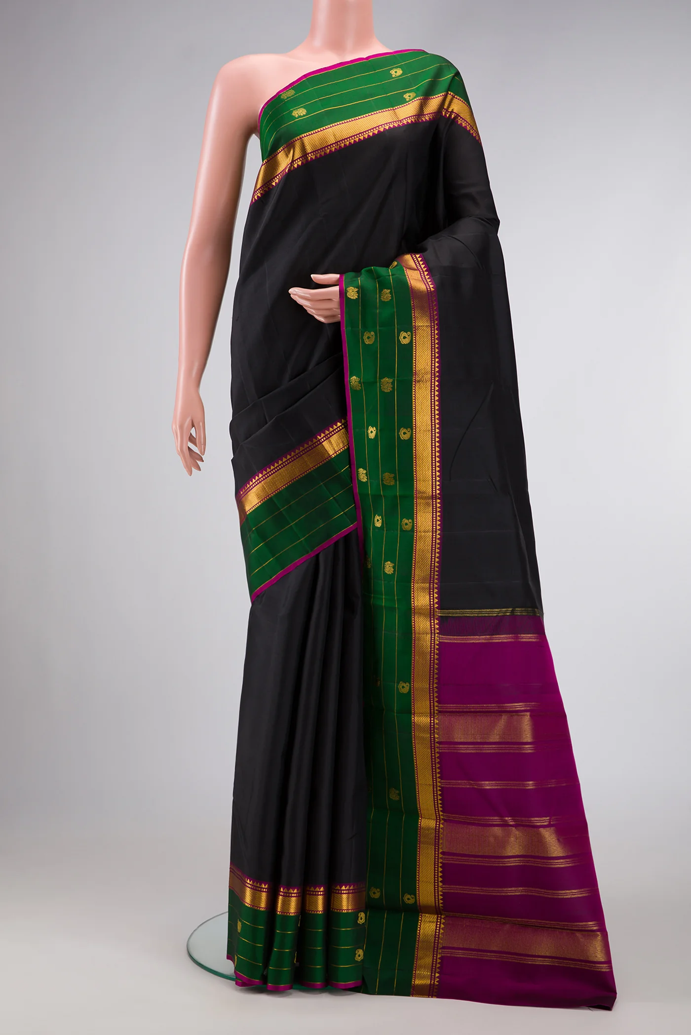 Black Kanchipuram Silk Saree