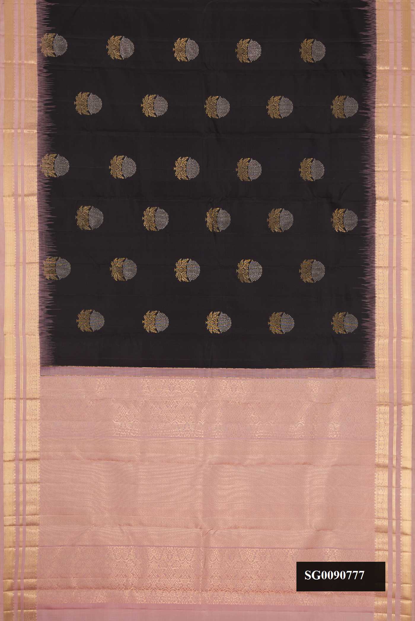 Black Dual Tone Kanchipuram Silk Saree