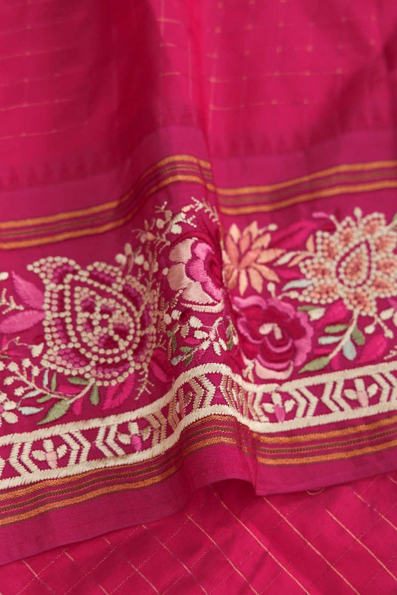 Black Dual Tone Kanchipuram Silk Saree - Image 6