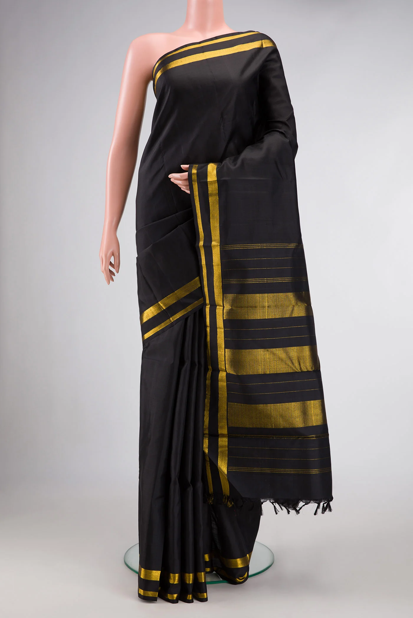 Black Dual Tone Kanjivaram Silk Saree