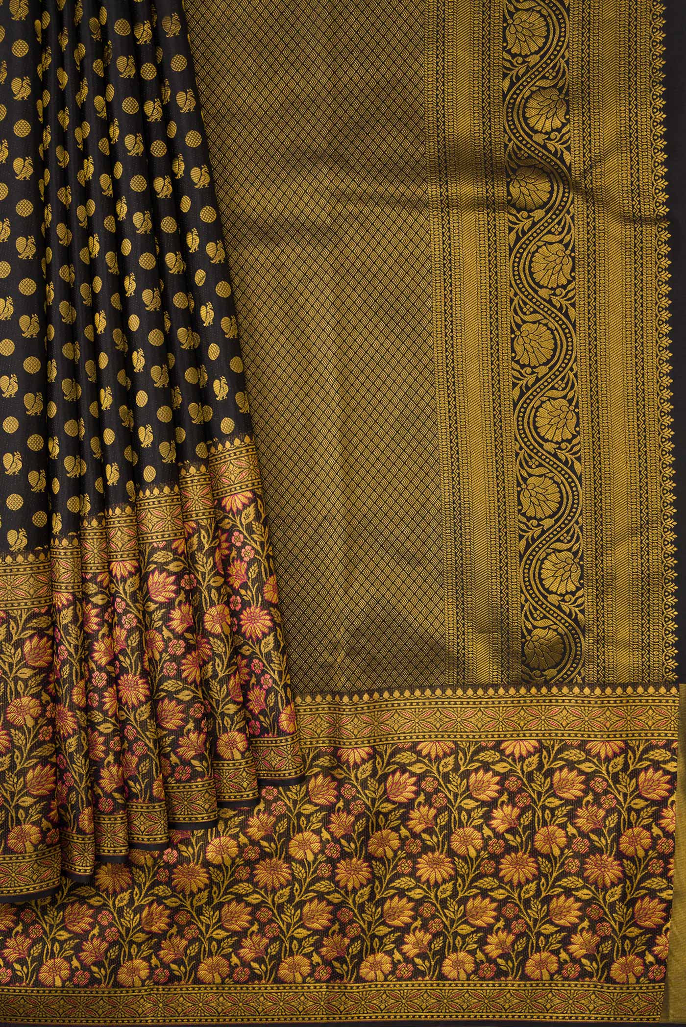 Black Kanjivaram Silk Saree - Image 4