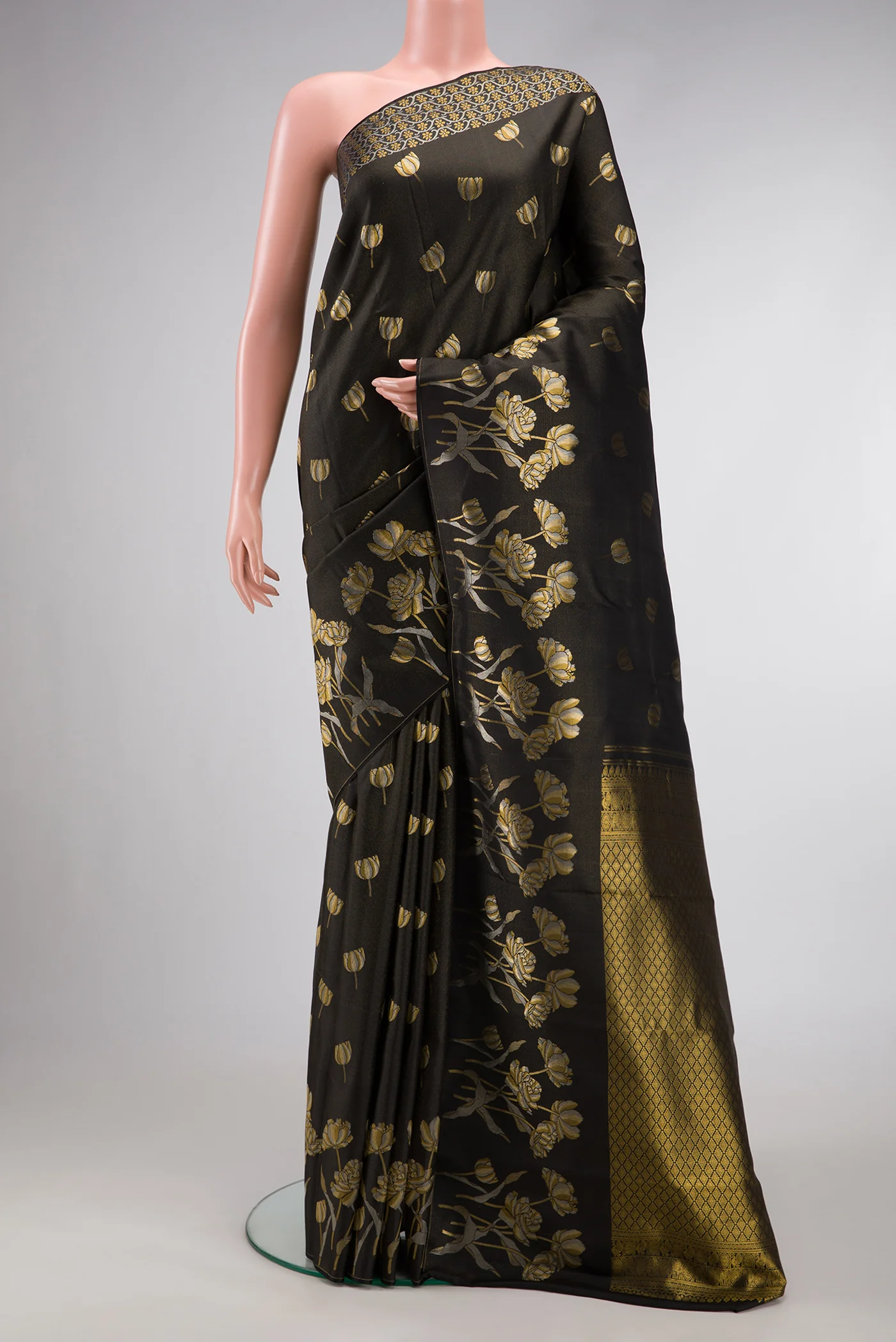 Black Kanjivaram Silk Saree