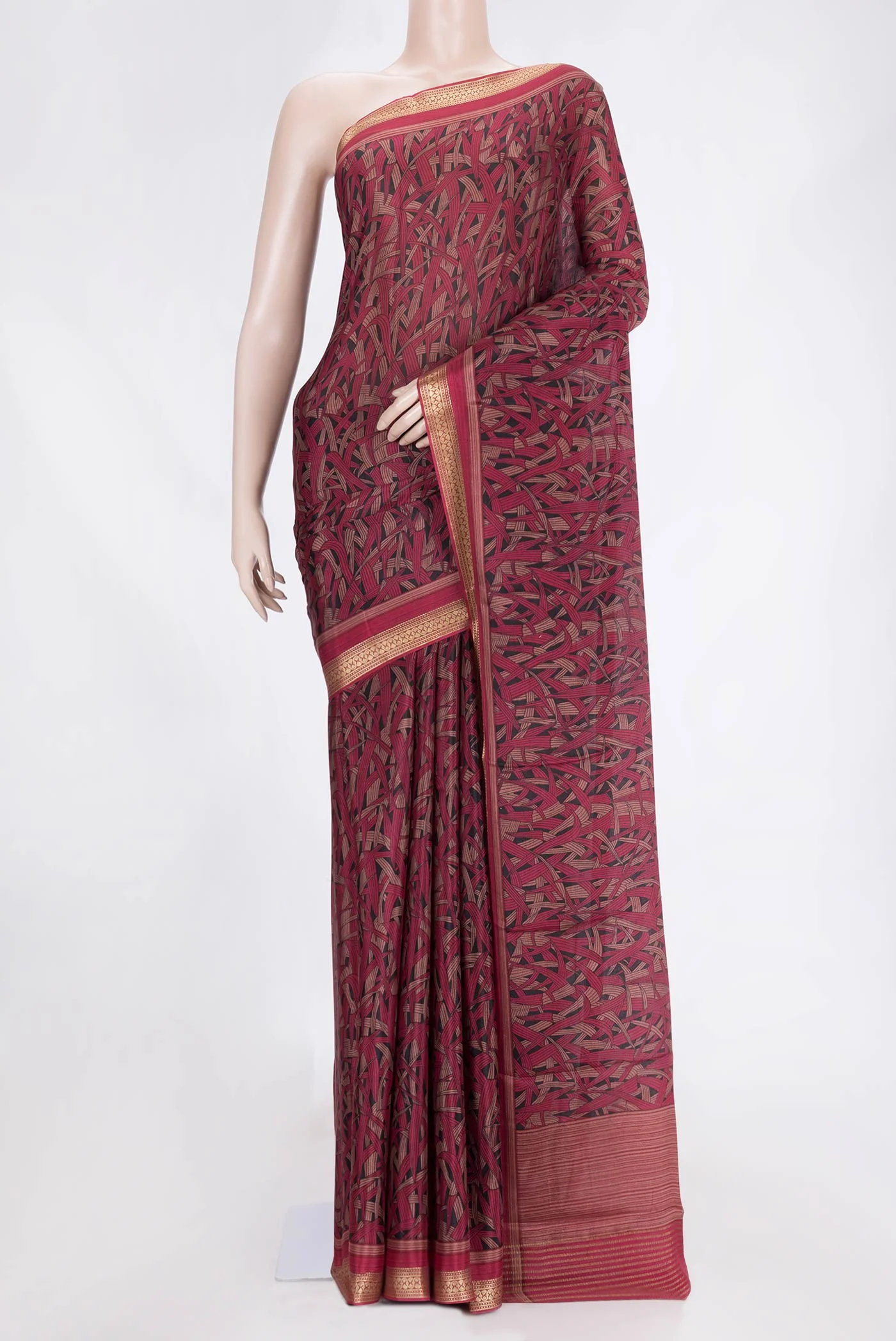 Black Dual Tone Mysore Crepe Saree
