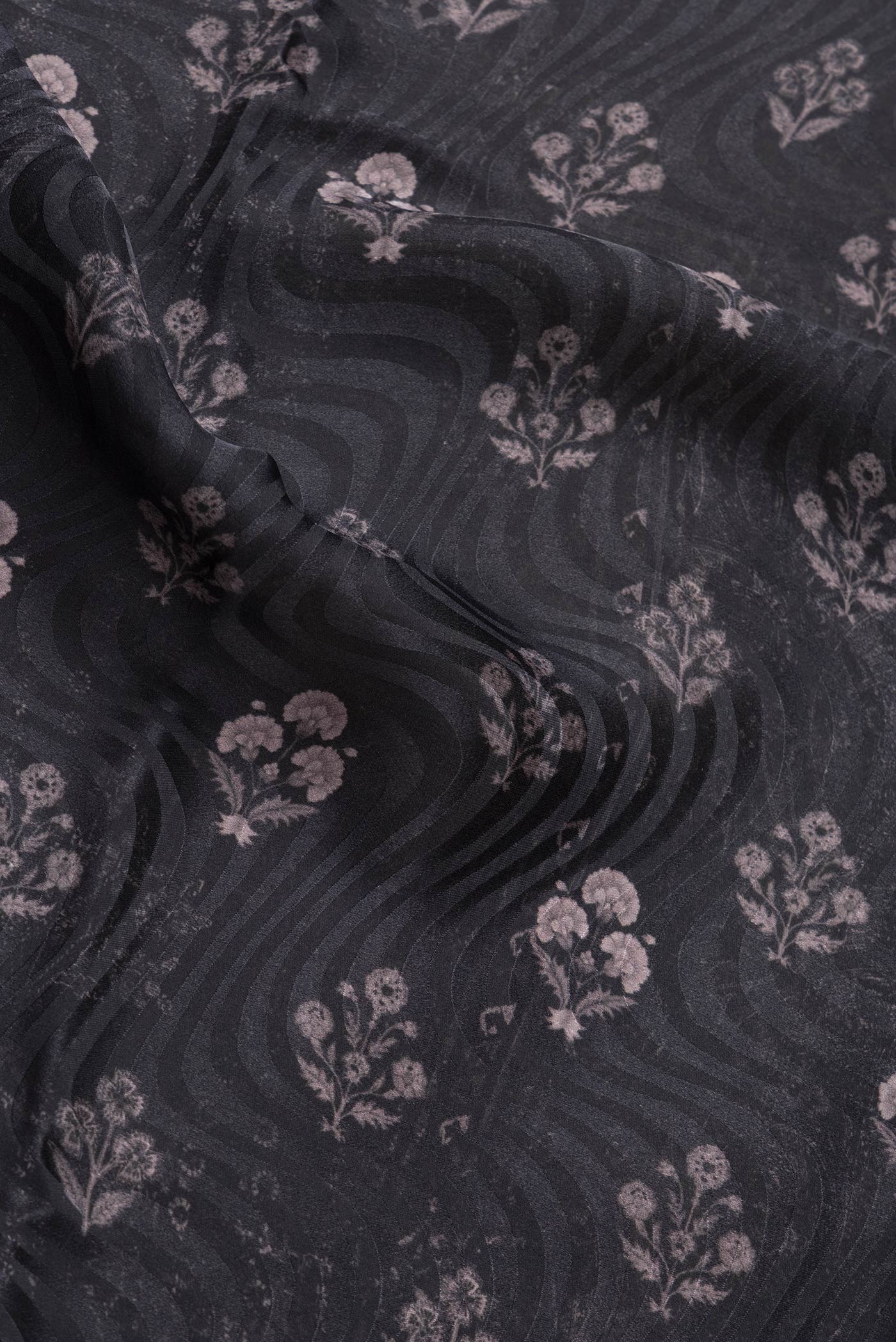 Black Crepe Saree - Image 2
