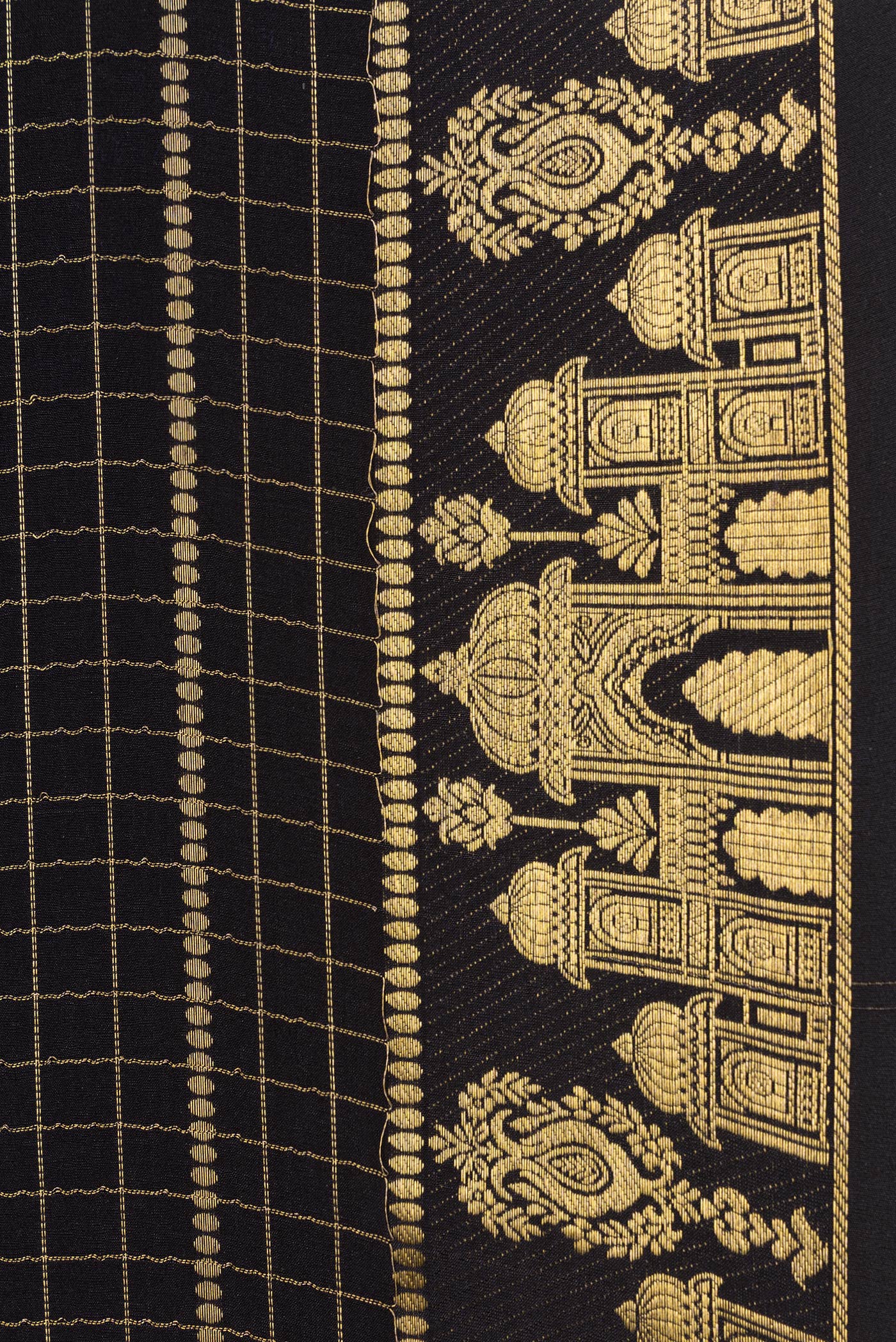 Black Mysore Crepe Saree - Image 3