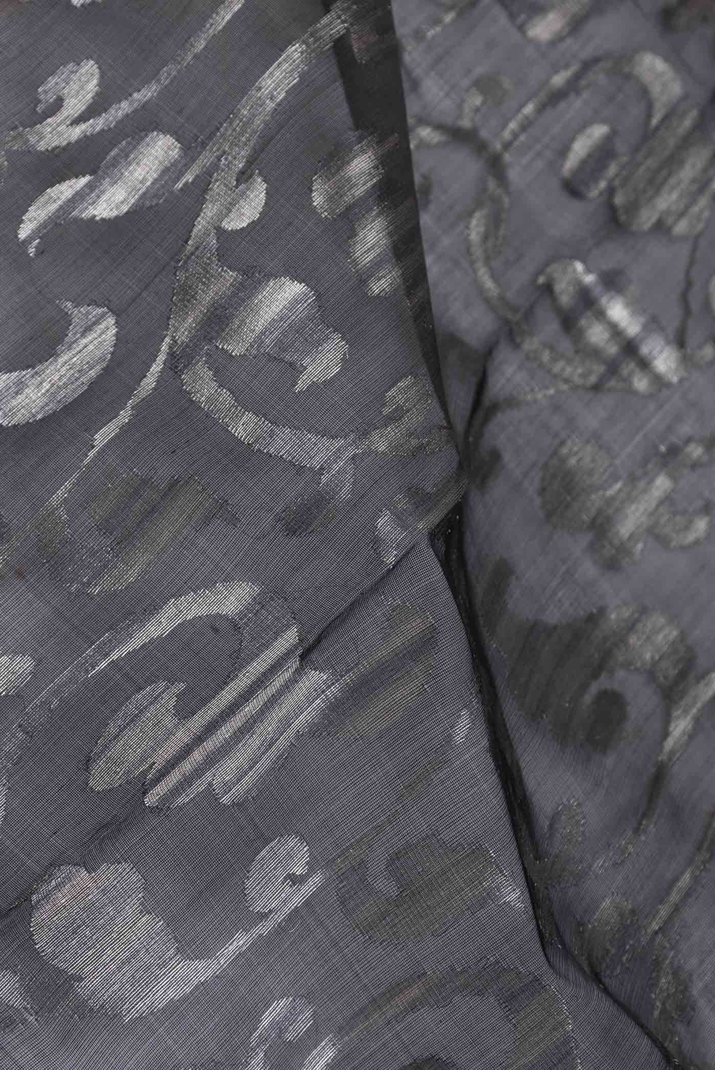 Black Dual Tone Organza Silk Saree - Image 2