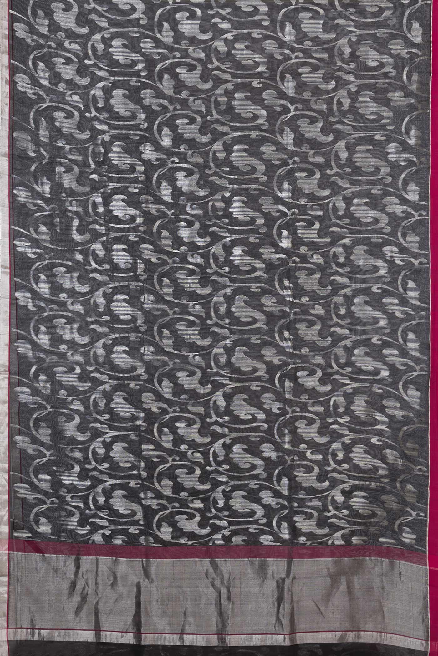 Black Dual Tone Organza Silk Saree - Image 6