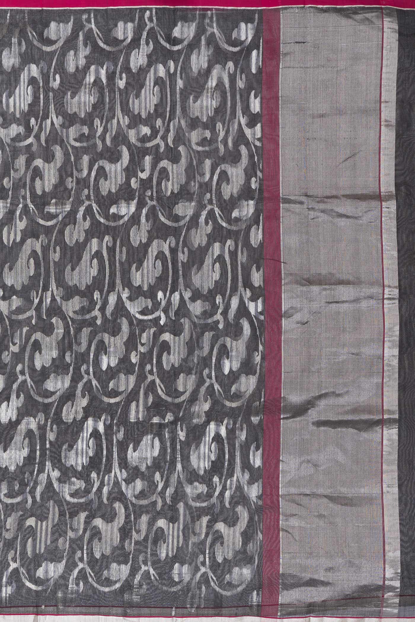 Black Dual Tone Organza Silk Saree - Image 7